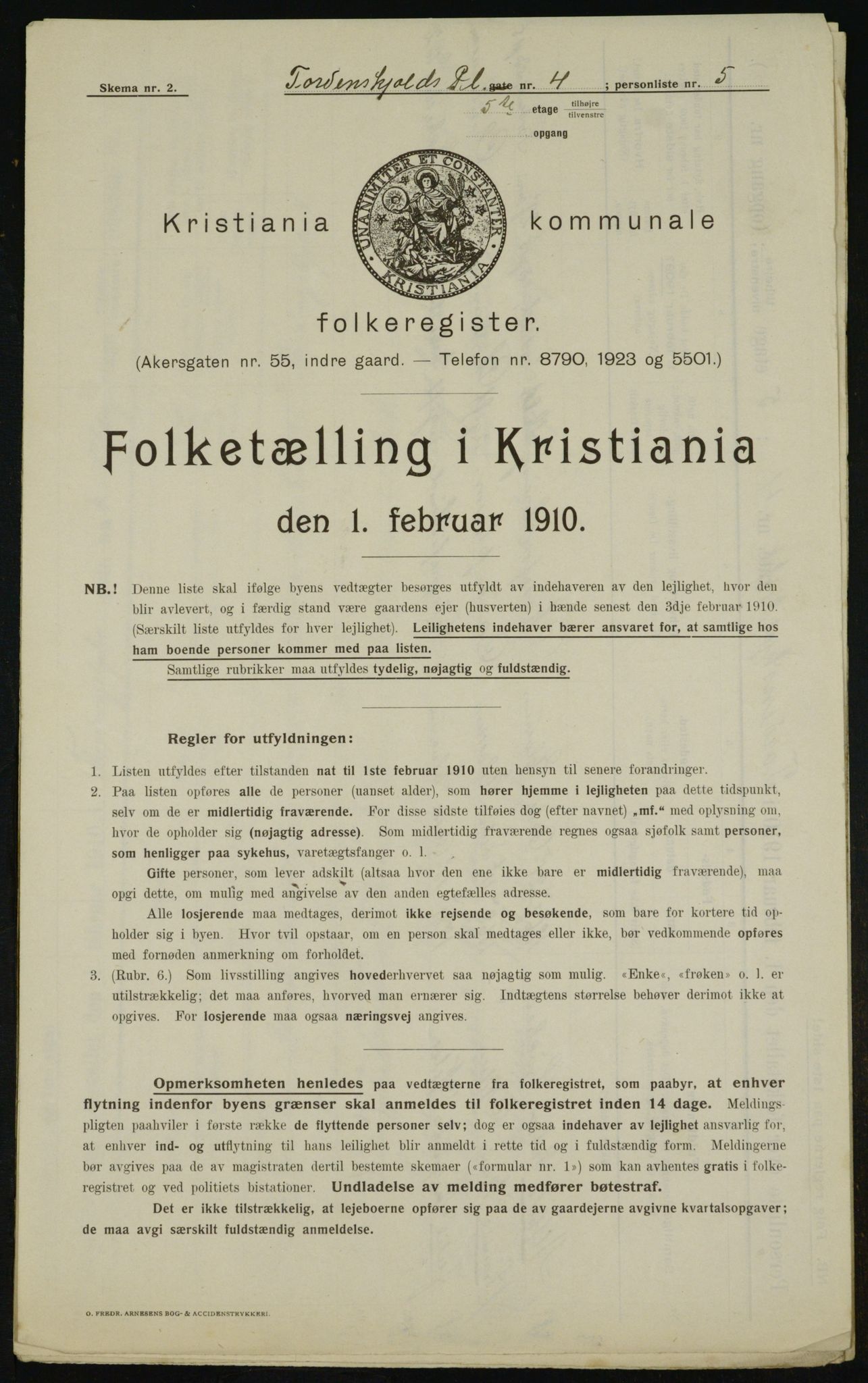 OBA, Municipal Census 1910 for Kristiania, 1910, p. 108075