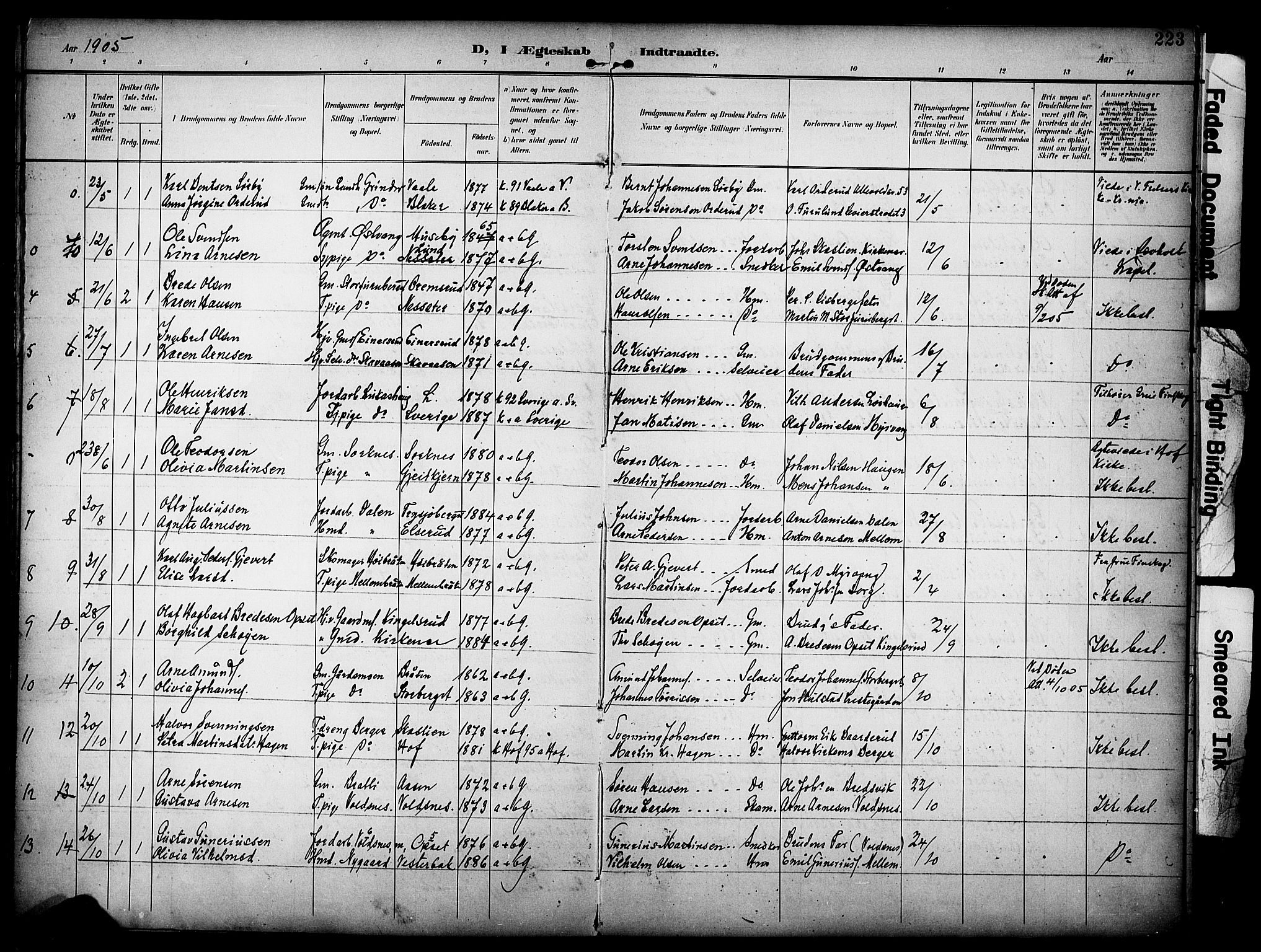 Grue prestekontor, SAH/PREST-036/H/Ha/Haa/L0013: Parish register (official) no. 13, 1898-1910, p. 223