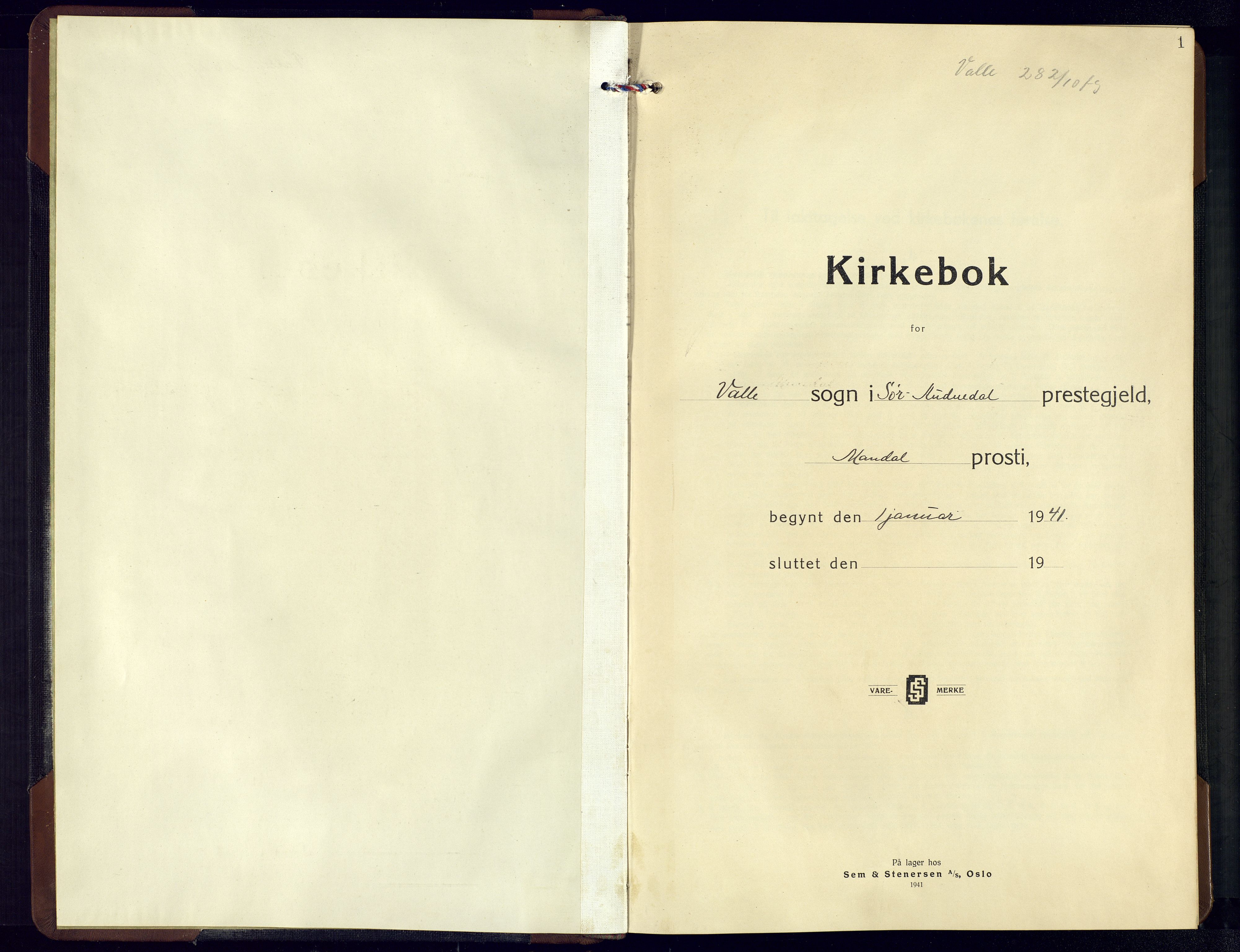 Sør-Audnedal sokneprestkontor, AV/SAK-1111-0039/F/Fb/Fbb/L0007: Parish register (copy) no. B-7, 1939-1965, p. 1