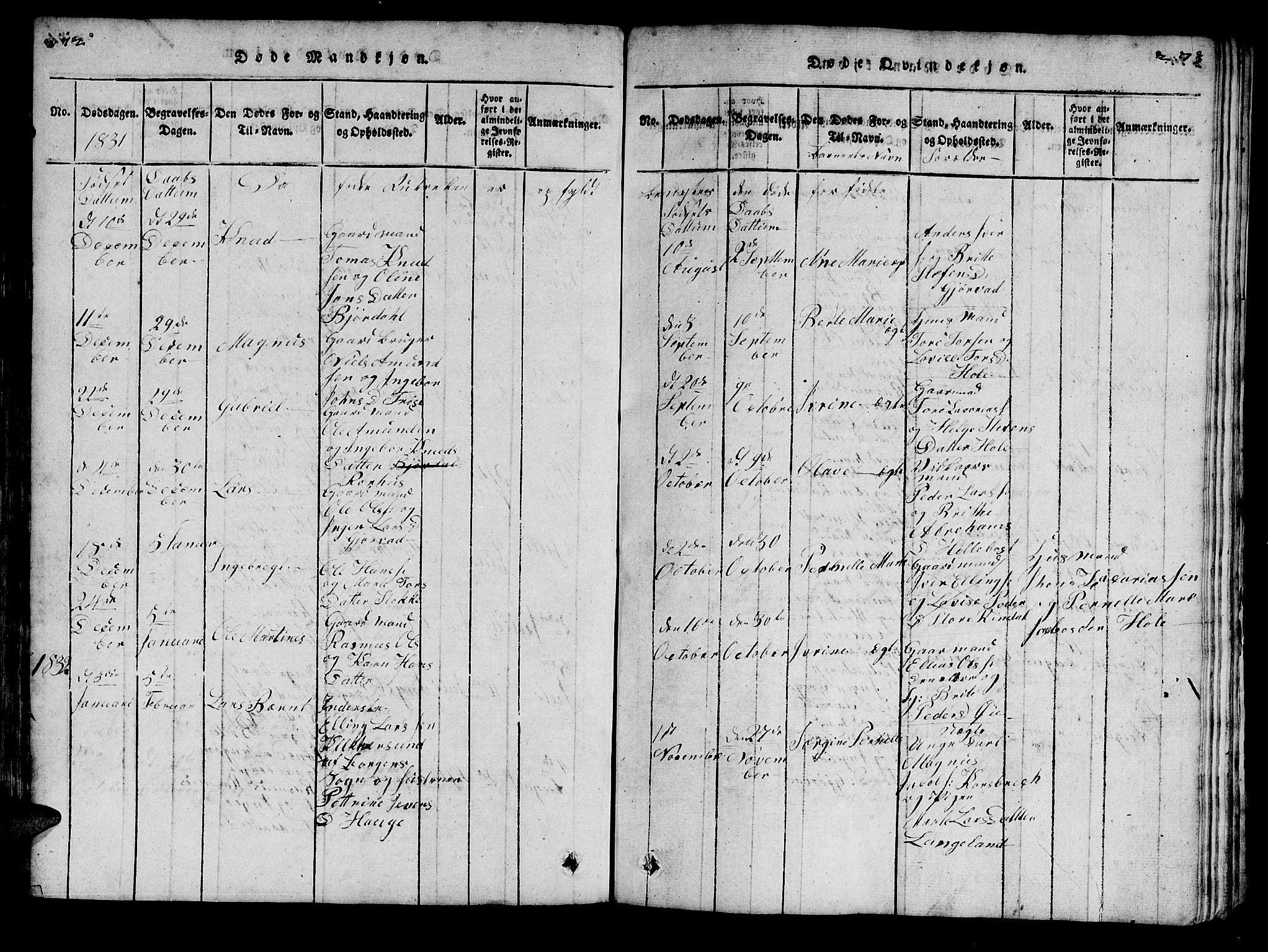 Ministerialprotokoller, klokkerbøker og fødselsregistre - Møre og Romsdal, SAT/A-1454/519/L0246: Parish register (official) no. 519A05, 1817-1834, p. 272-273