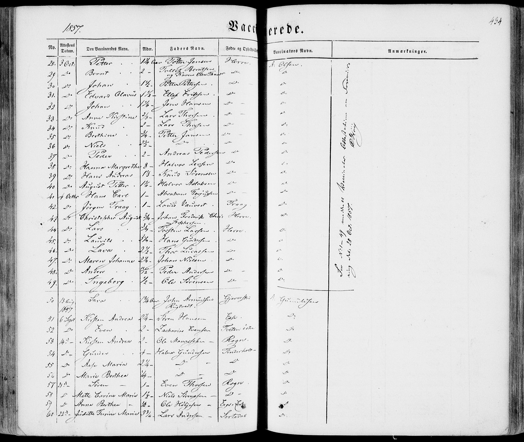 Bamble kirkebøker, SAKO/A-253/F/Fa/L0005: Parish register (official) no. I 5, 1854-1869, p. 434