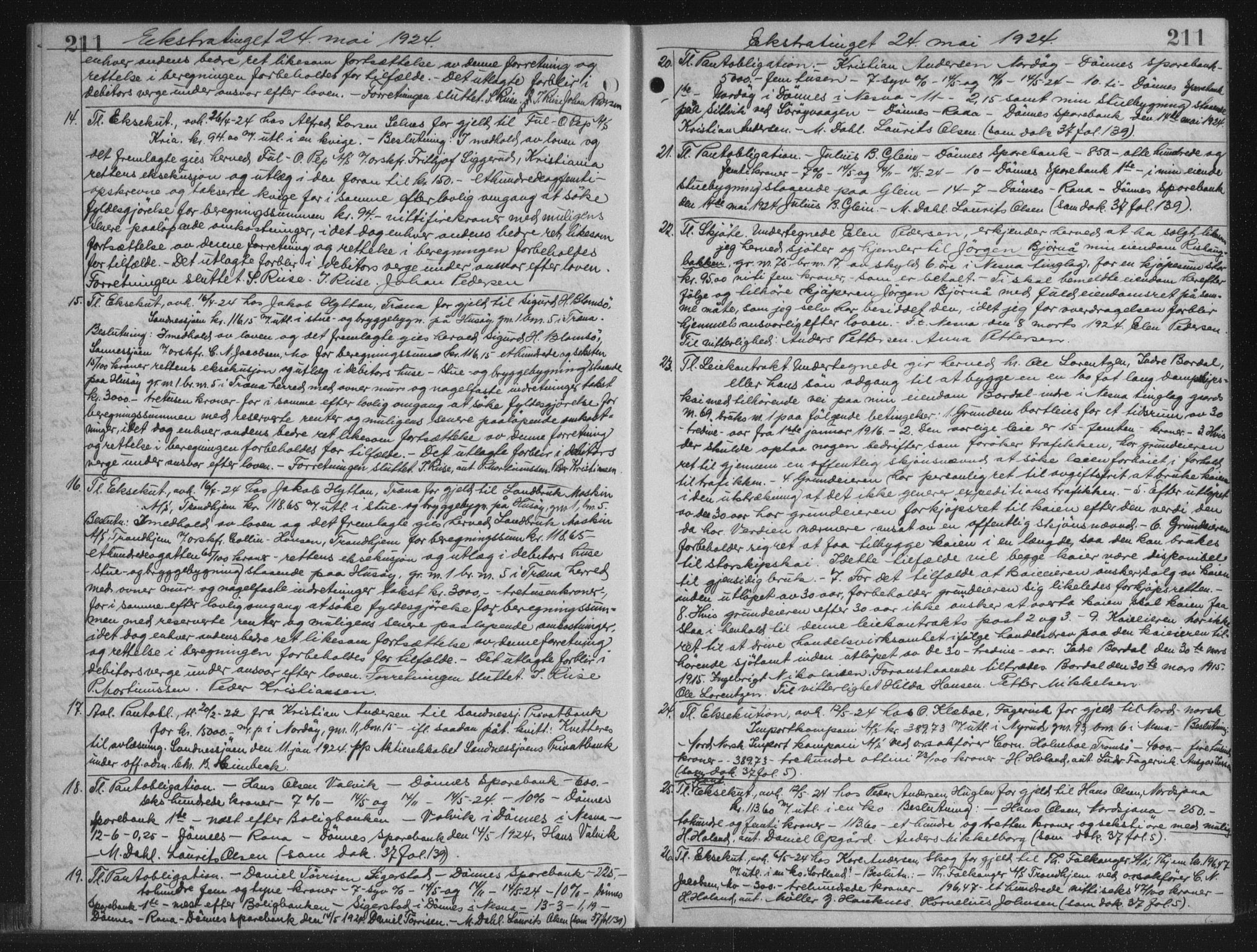 Rana sorenskriveri , AV/SAT-A-1108/1/2/2C/L0018: Mortgage book no. 18, 1923-1928, p. 211, Deed date: 24.05.1924
