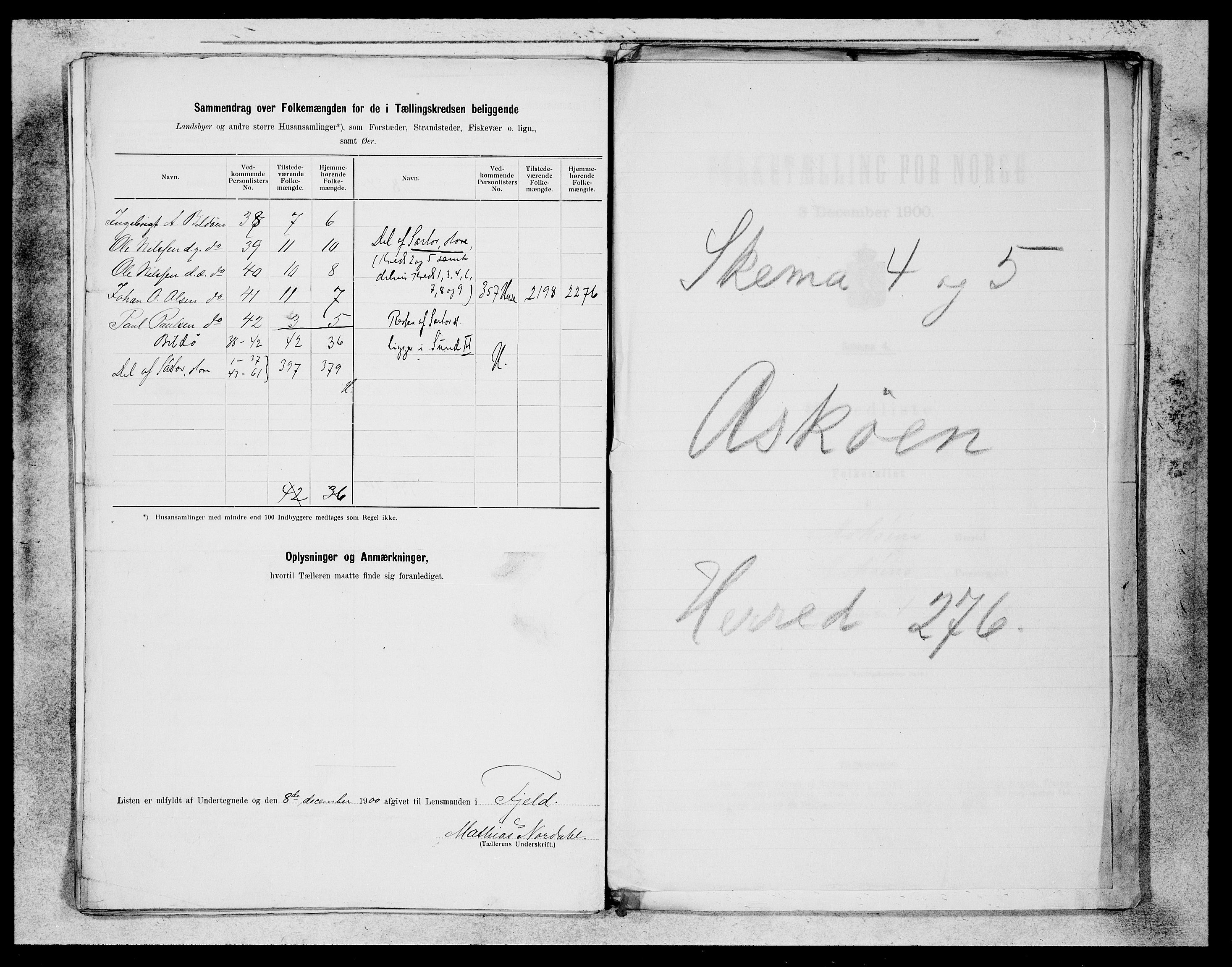 SAB, 1900 census for Fjell, 1900, p. 19