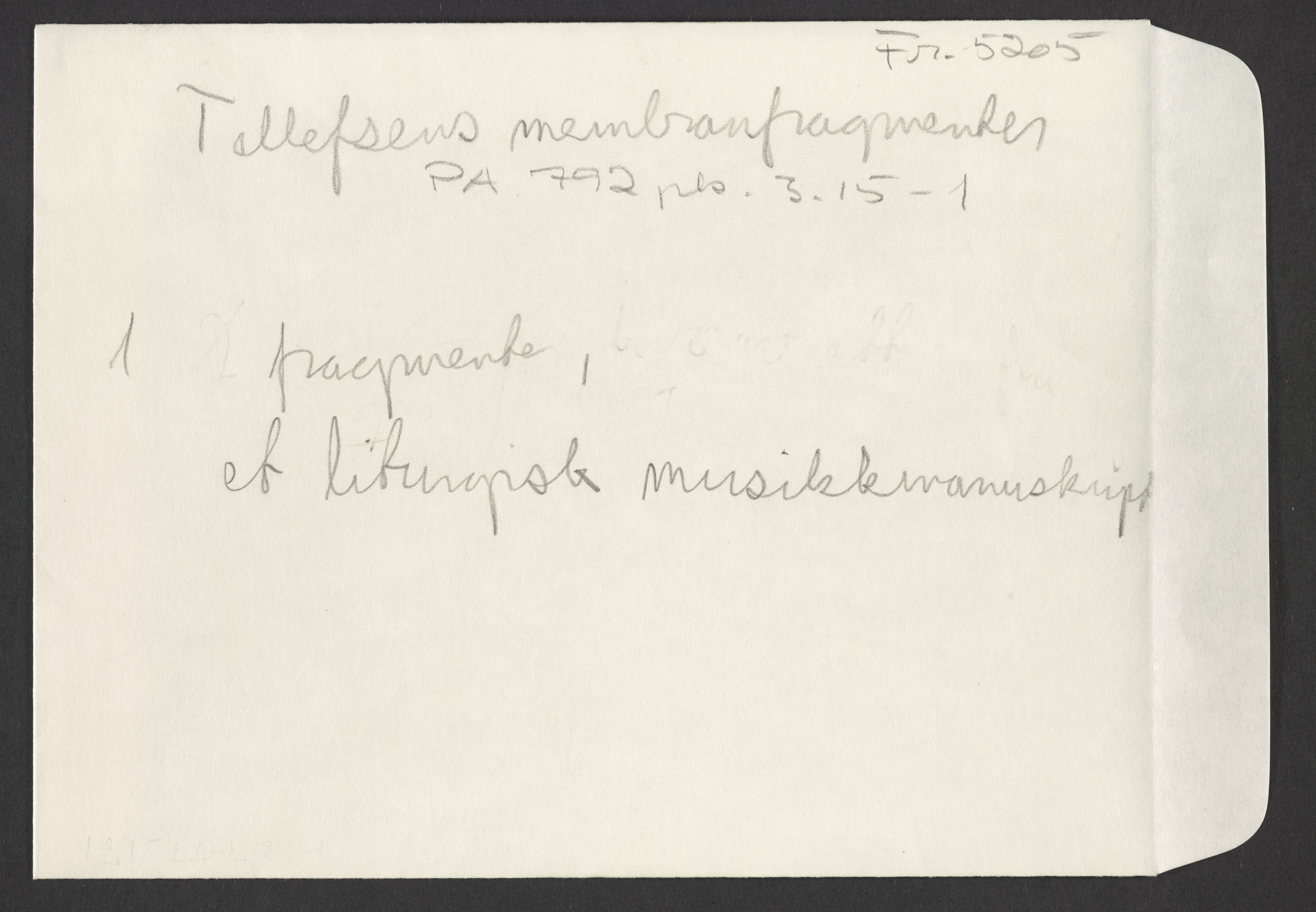 Tellefsen, Johan Christian, AV/RA-PA-0792/Fc/L0003: Membranfragmenter, 1100-1536, p. 89