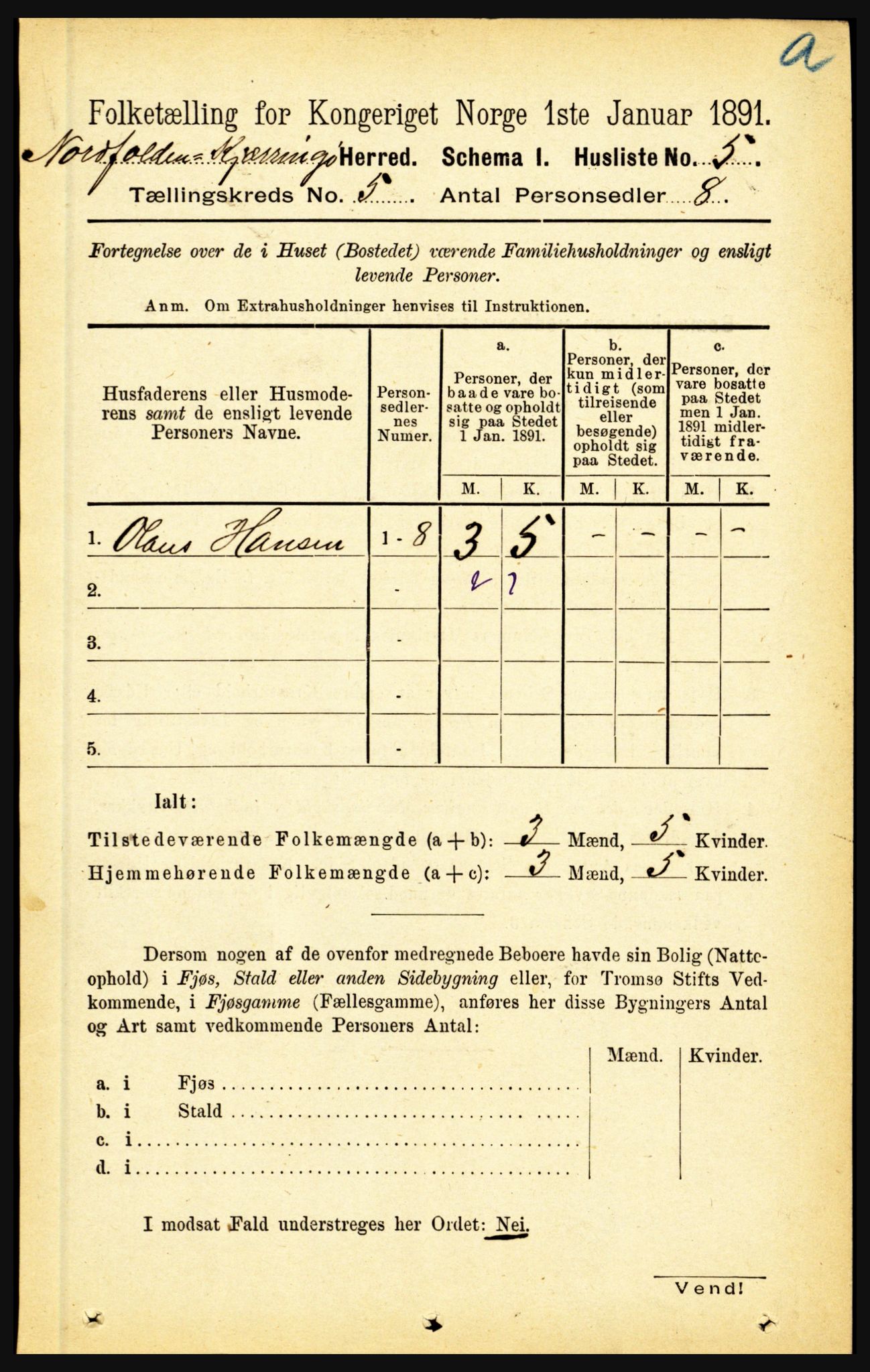 RA, 1891 census for 1846 Nordfold-Kjerringøy, 1891, p. 1131