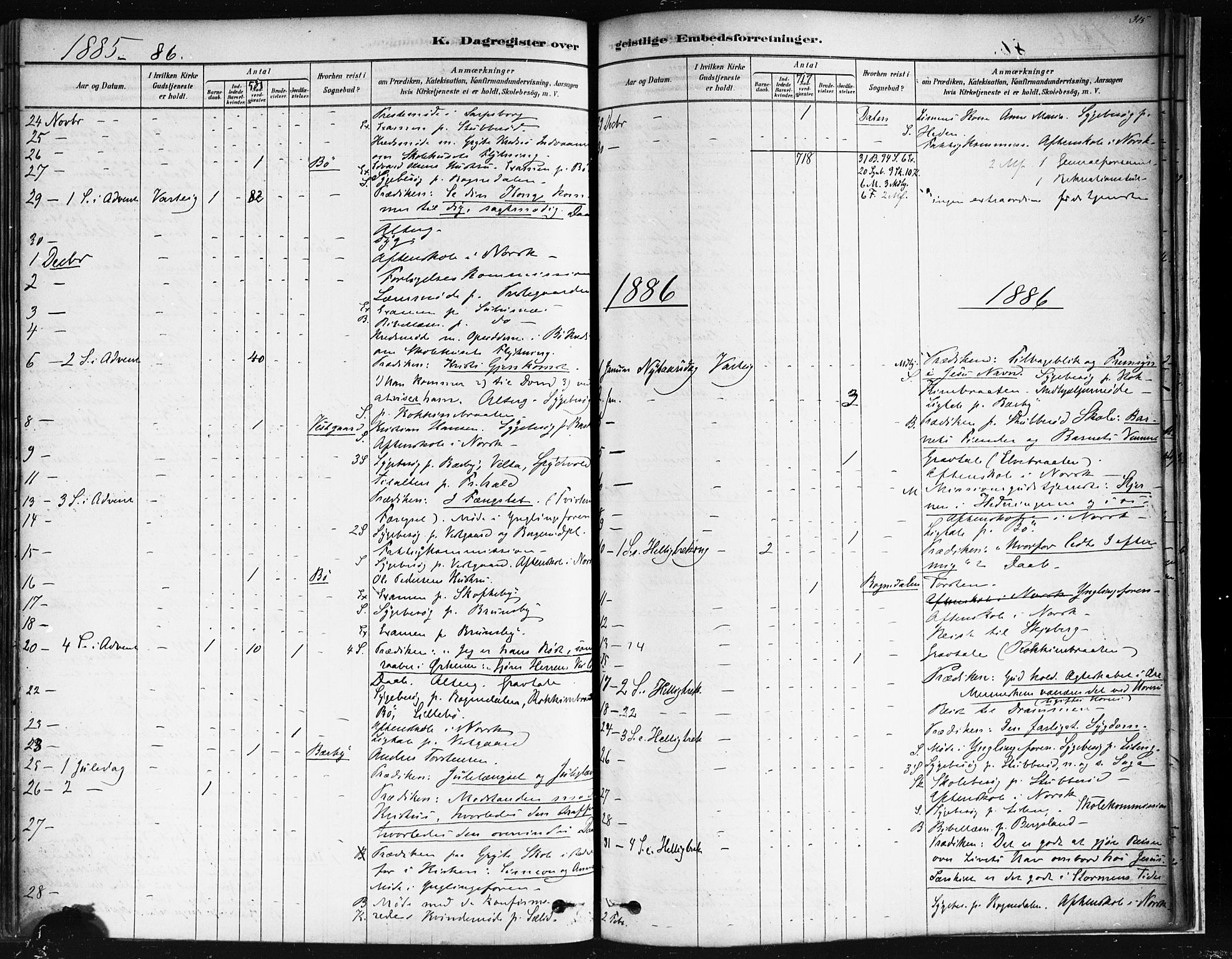 Varteig prestekontor Kirkebøker, SAO/A-10447a/F/Fa/L0002: Parish register (official) no. 2, 1878-1899, p. 315