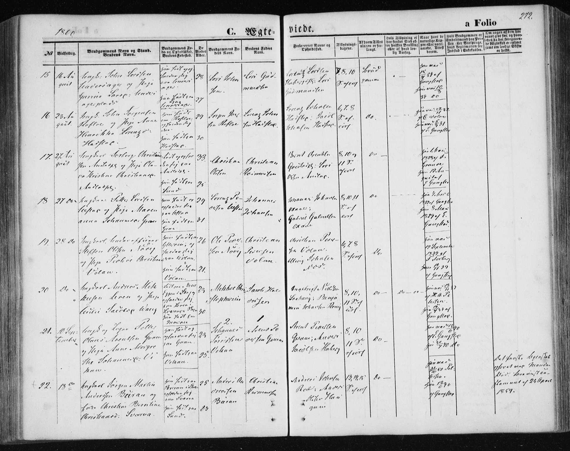 Ministerialprotokoller, klokkerbøker og fødselsregistre - Nord-Trøndelag, SAT/A-1458/730/L0283: Parish register (official) no. 730A08, 1855-1865, p. 272