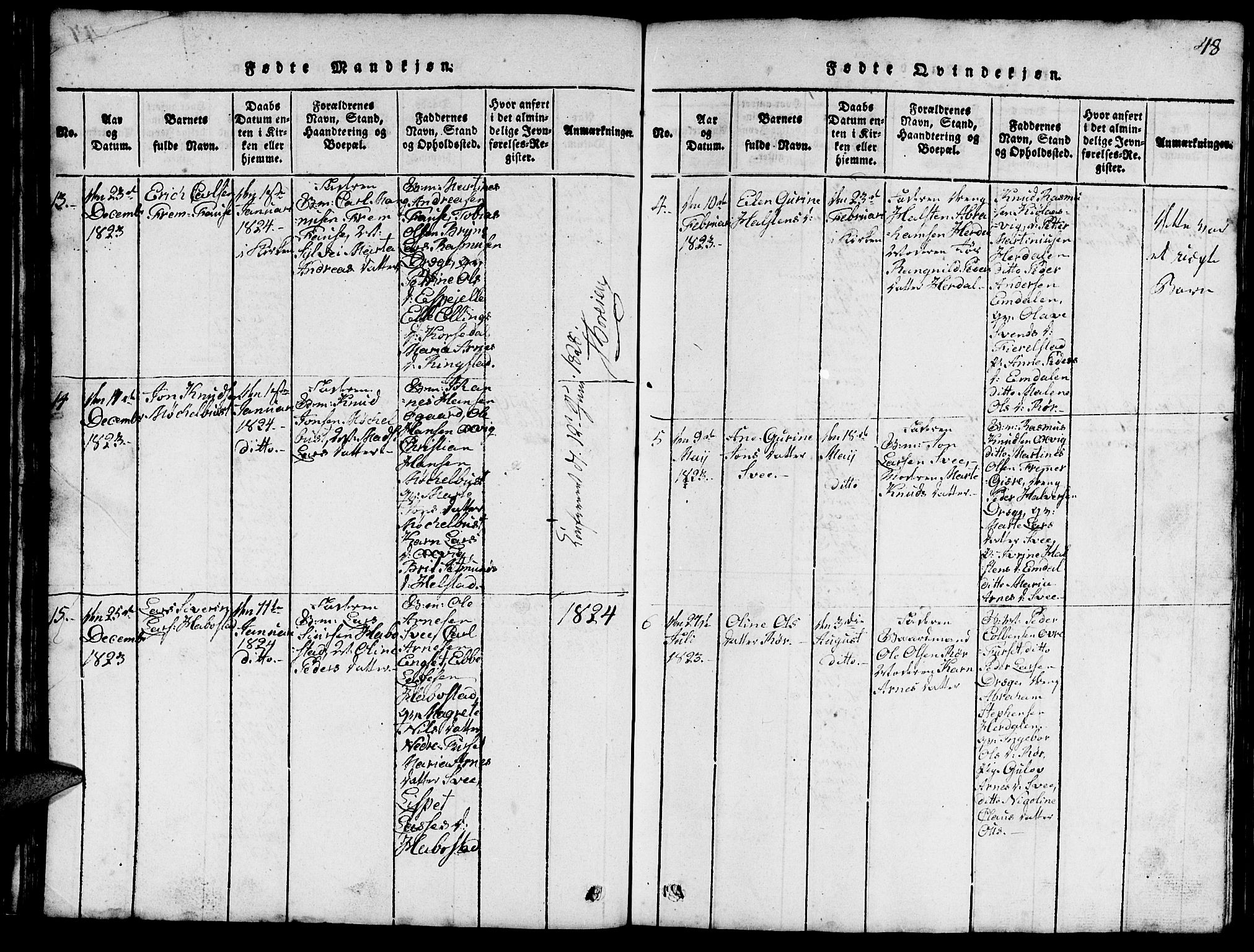 Ministerialprotokoller, klokkerbøker og fødselsregistre - Møre og Romsdal, AV/SAT-A-1454/520/L0289: Parish register (copy) no. 520C01, 1817-1837, p. 48