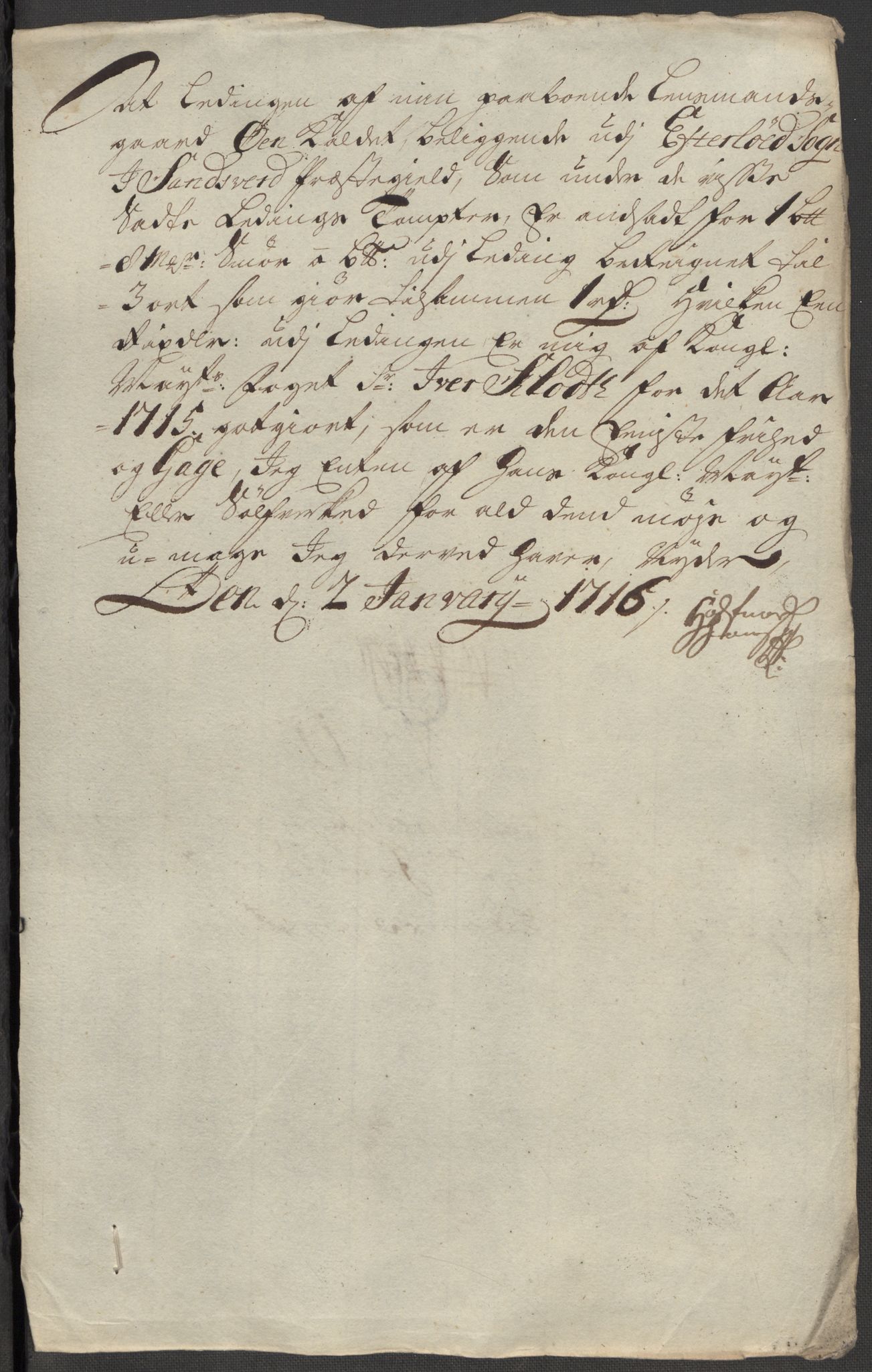 Rentekammeret inntil 1814, Reviderte regnskaper, Fogderegnskap, RA/EA-4092/R24/L1591: Fogderegnskap Numedal og Sandsvær, 1715, p. 295