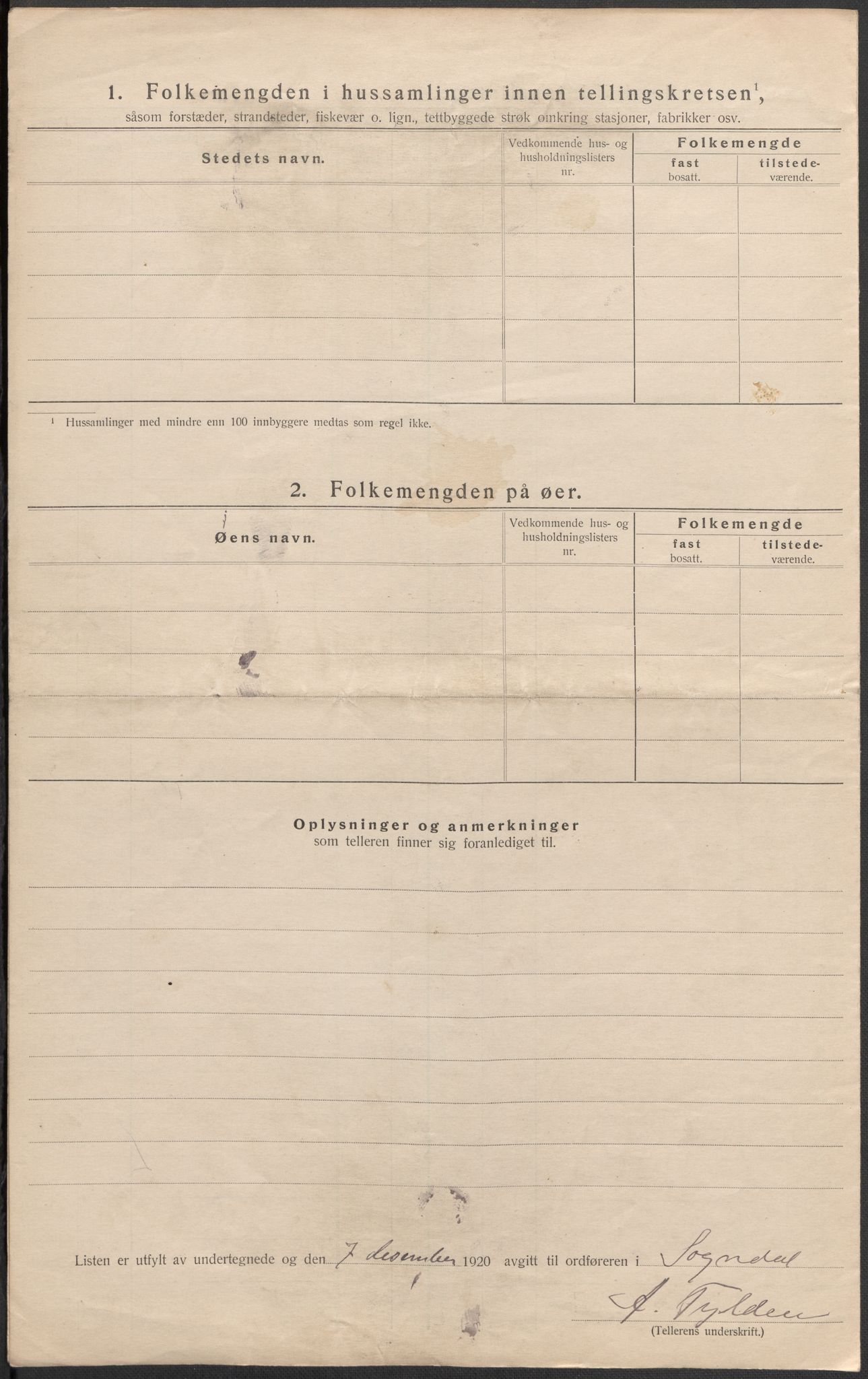 SAB, 1920 census for Sogndal, 1920, p. 49