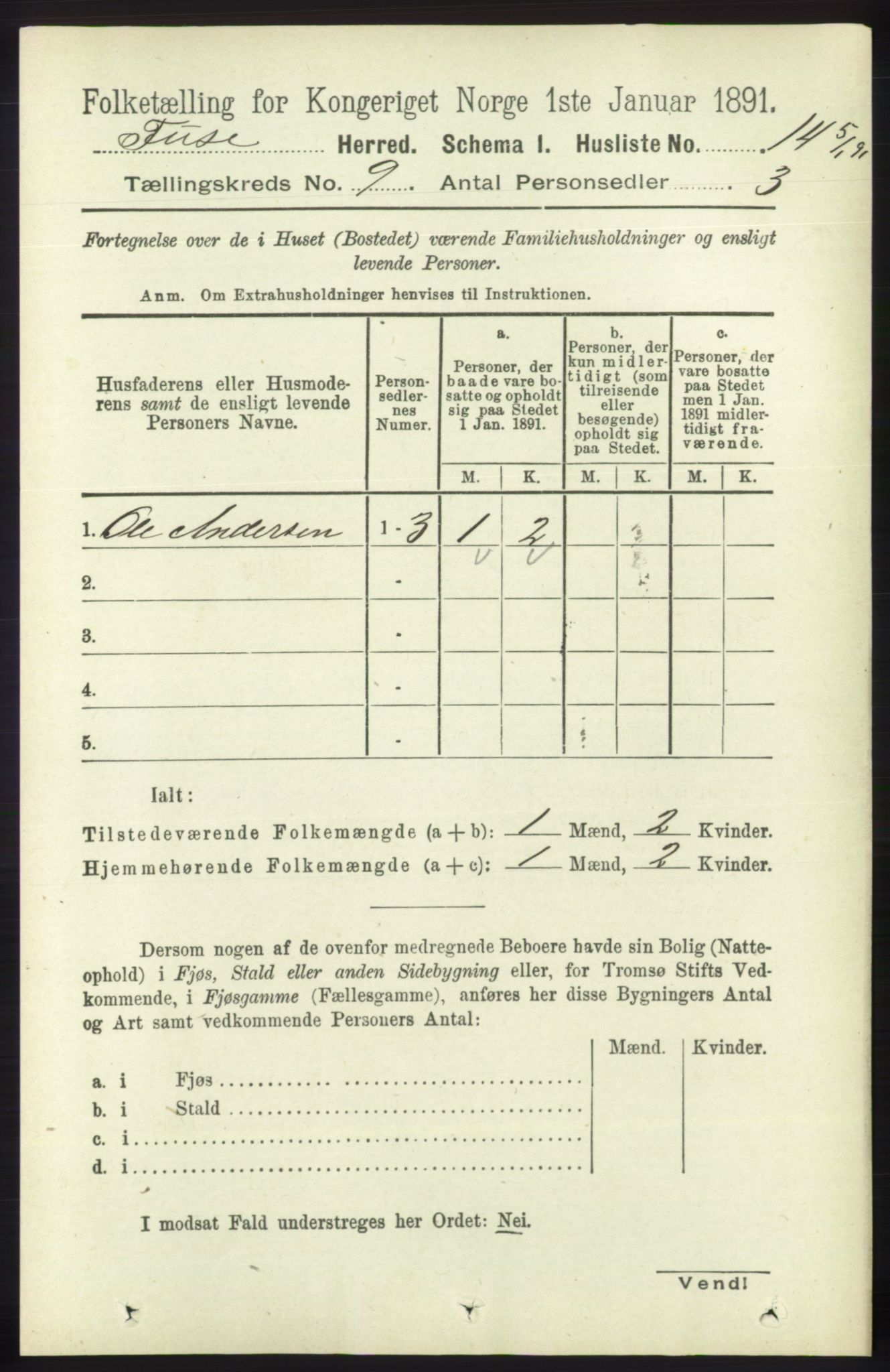 RA, 1891 census for 1241 Fusa, 1891, p. 1674