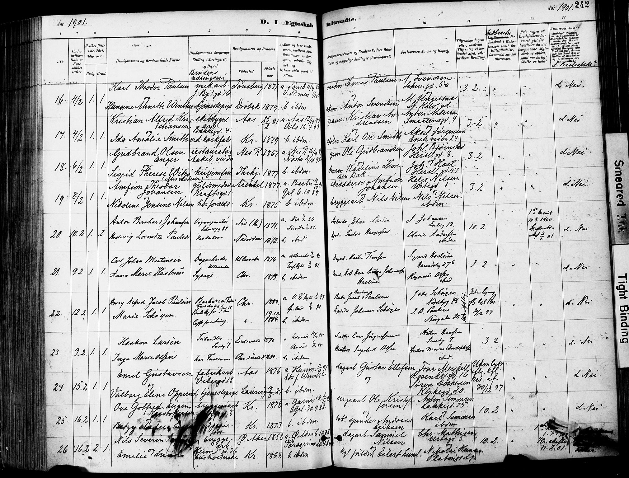 Grønland prestekontor Kirkebøker, AV/SAO-A-10848/F/Fa/L0013: Parish register (official) no. 13, 1887-1906, p. 242