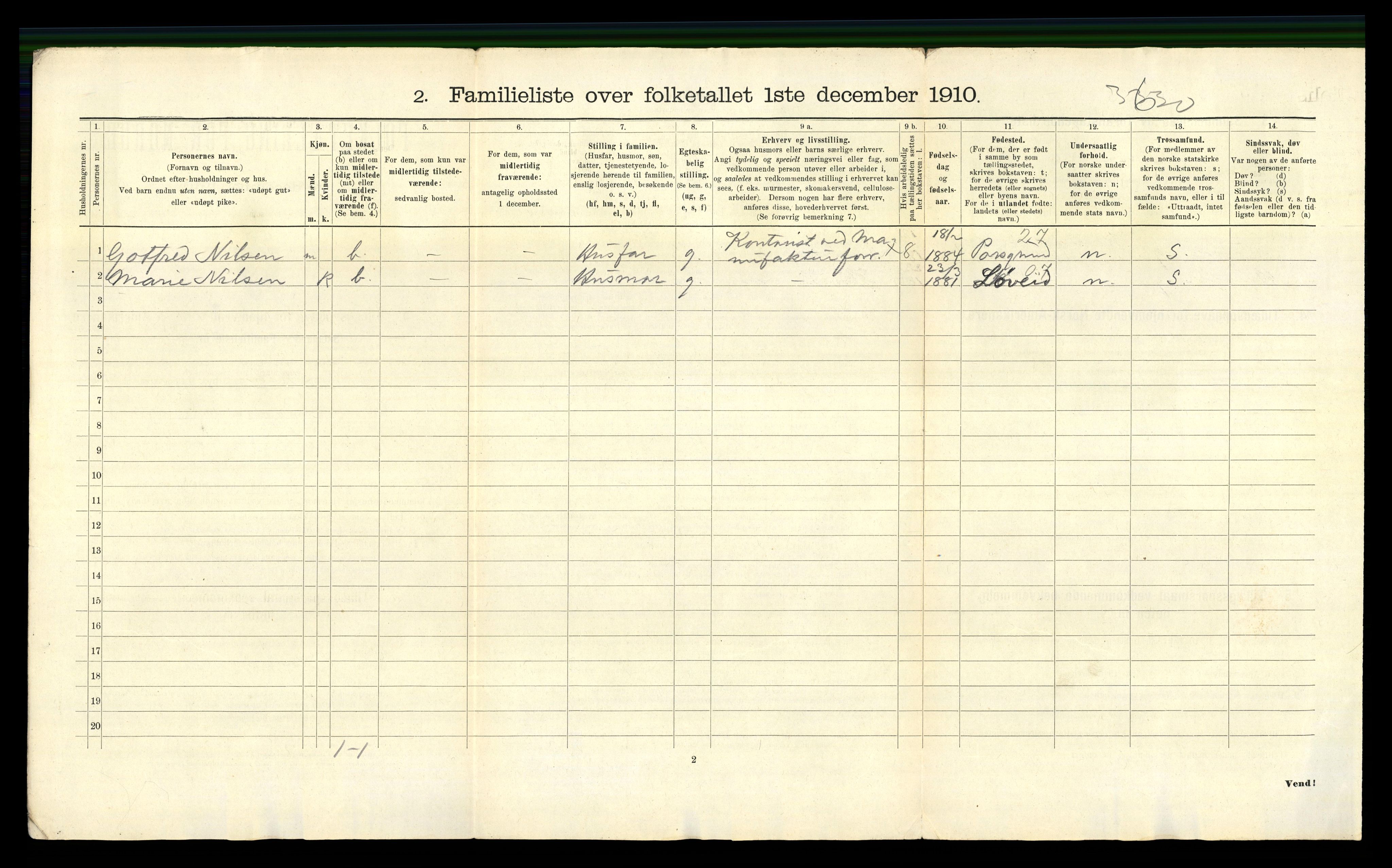 RA, 1910 census for Skien, 1910, p. 5891