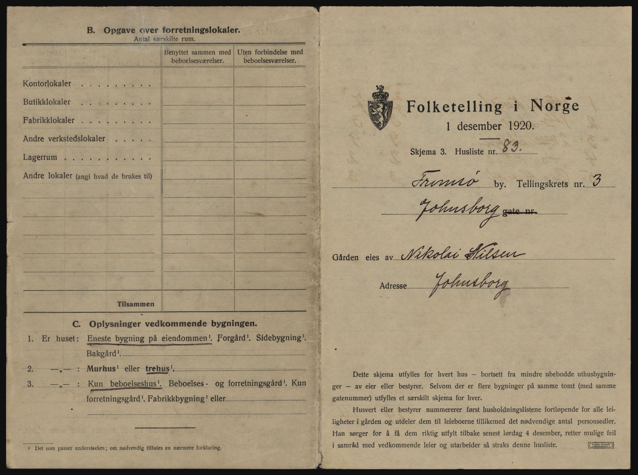 SATØ, 1920 census for Tromsø, 1920, p. 591