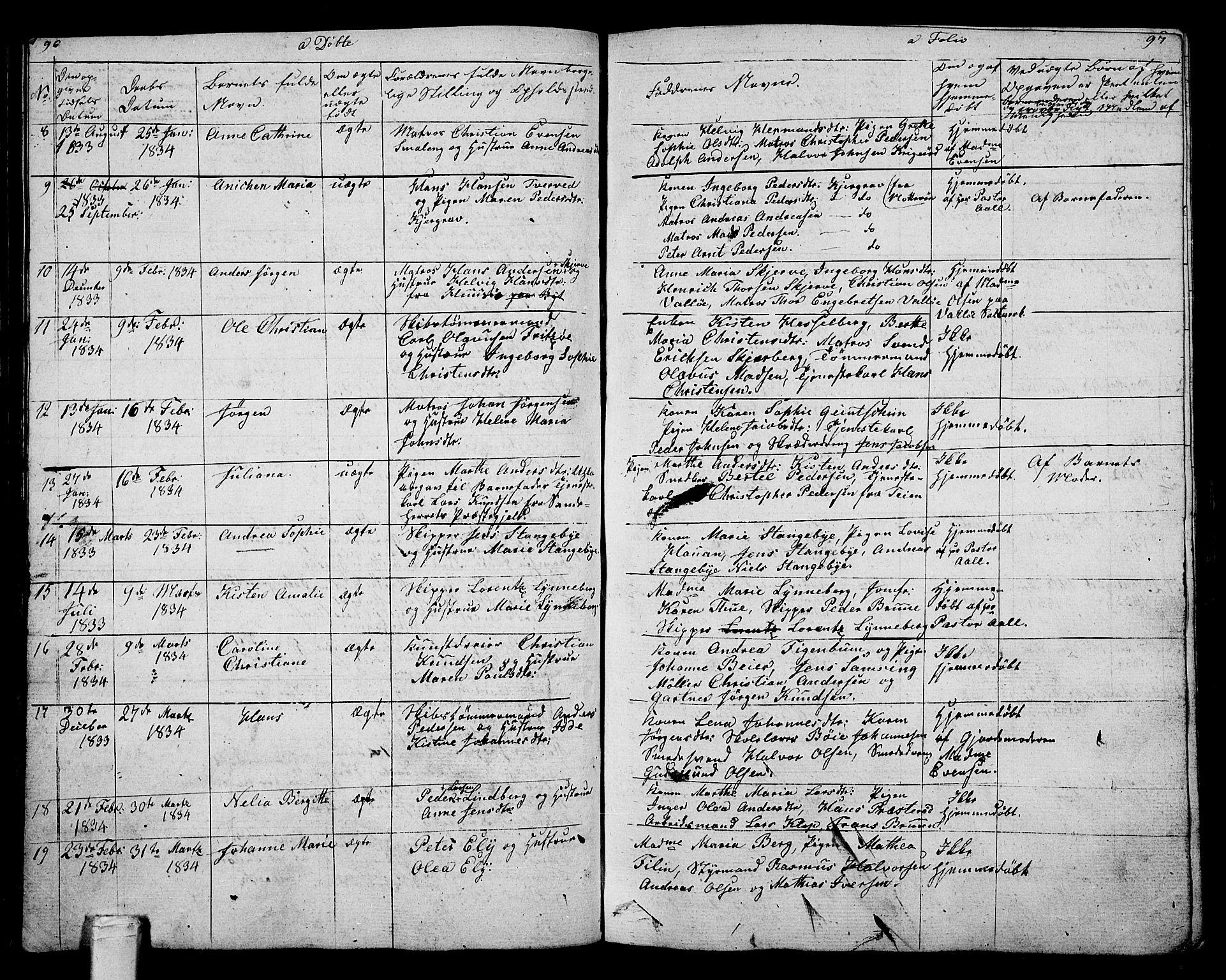 Tønsberg kirkebøker, AV/SAKO-A-330/G/Ga/L0002: Parish register (copy) no. 2, 1827-1854, p. 96-97