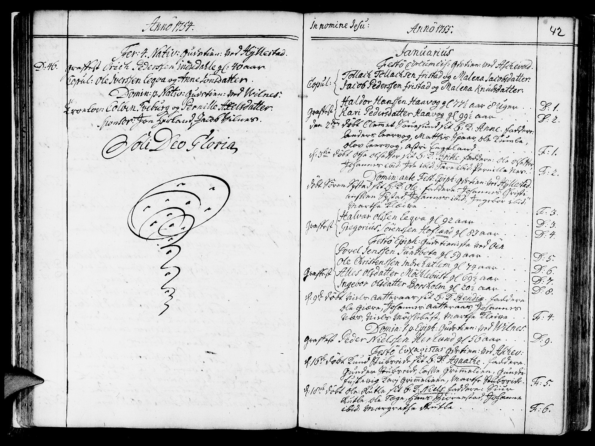 Askvoll sokneprestembete, AV/SAB-A-79501/H/Haa/Haaa/L0008: Parish register (official) no. A 8, 1749-1775, p. 42