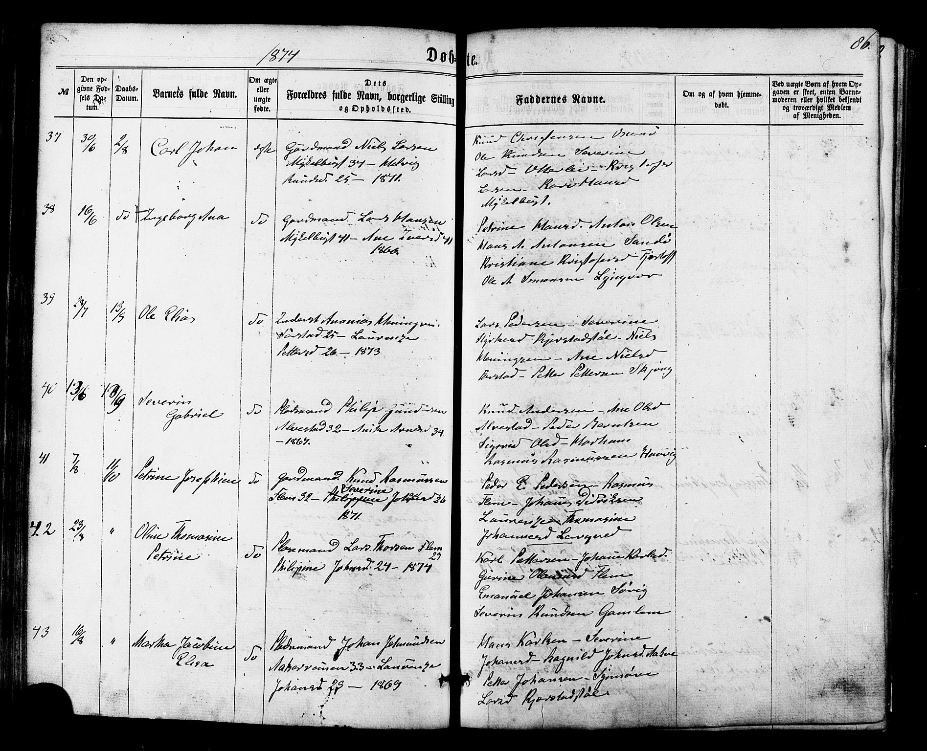 Ministerialprotokoller, klokkerbøker og fødselsregistre - Møre og Romsdal, AV/SAT-A-1454/536/L0498: Parish register (official) no. 536A07, 1862-1875, p. 86