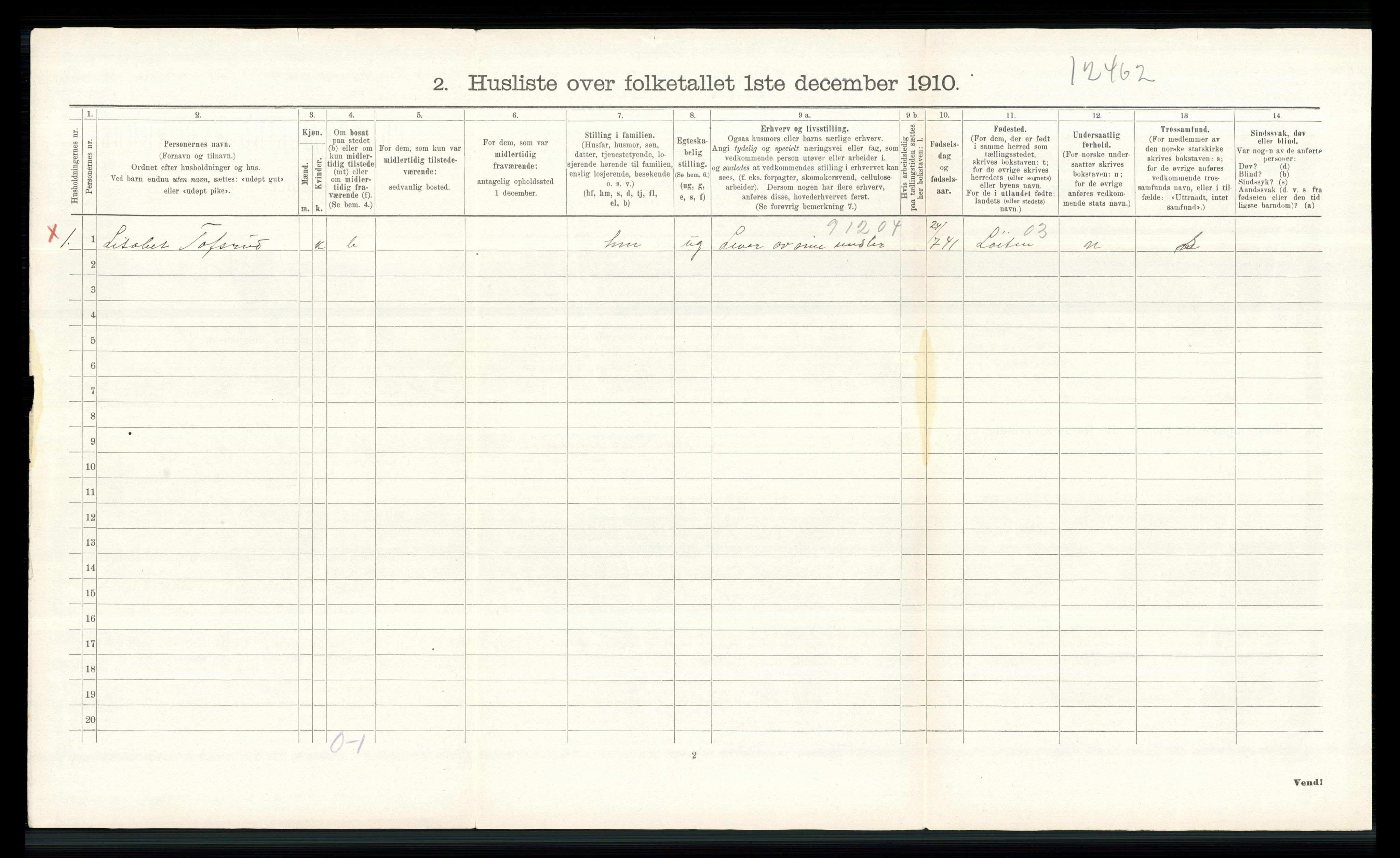 RA, 1910 census for Vang, 1910, p. 980