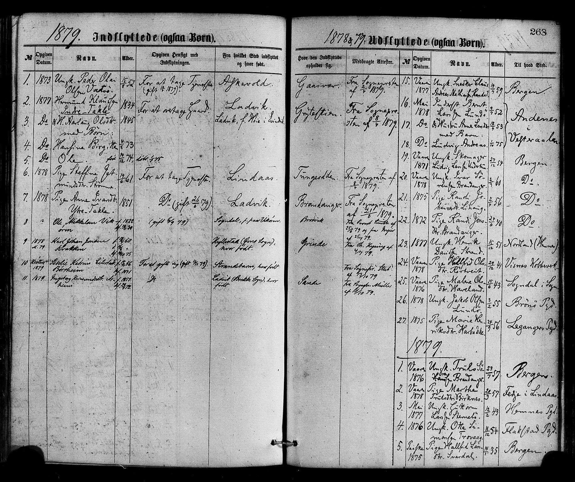 Gulen sokneprestembete, AV/SAB-A-80201/H/Haa/Haaa/L0023: Parish register (official) no. A 23, 1870-1880, p. 268