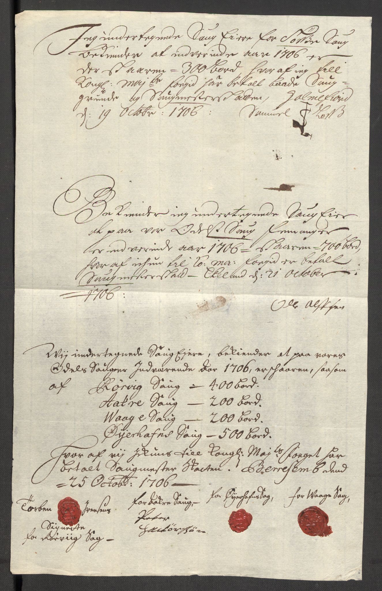 Rentekammeret inntil 1814, Reviderte regnskaper, Fogderegnskap, RA/EA-4092/R48/L2984: Fogderegnskap Sunnhordland og Hardanger, 1706-1707, p. 109