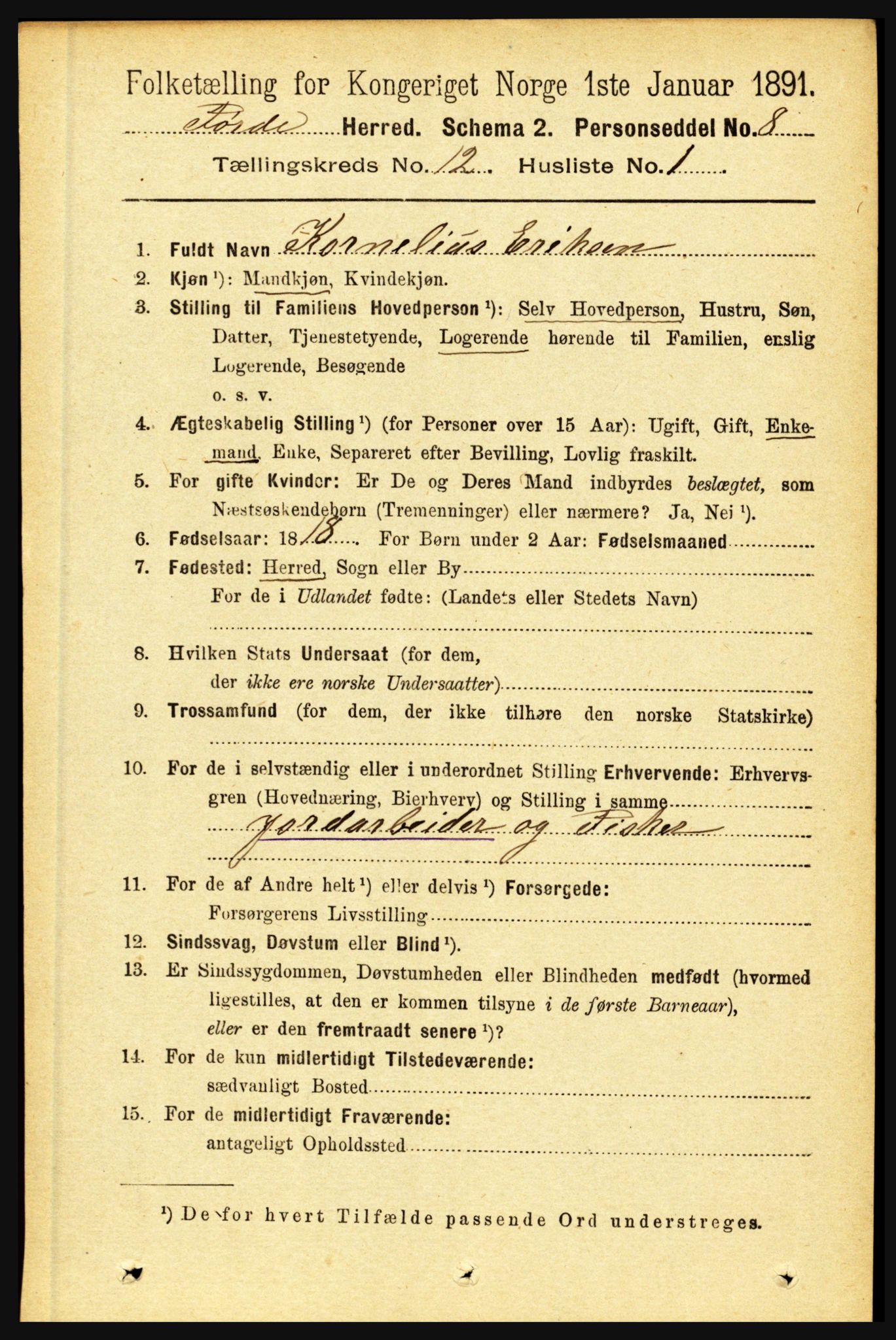 RA, 1891 census for 1432 Førde, 1891, p. 4287