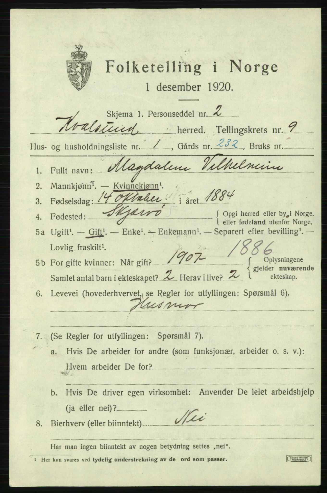 SATØ, 1920 census for , 1920, p. 2768