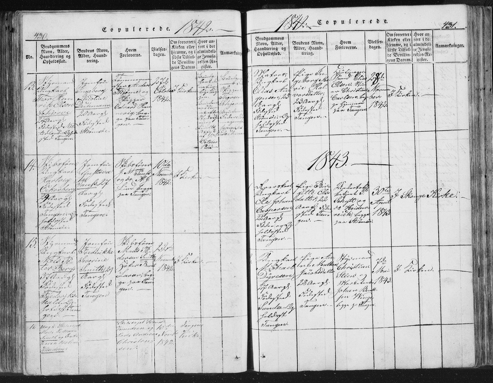 Strømsø kirkebøker, SAKO/A-246/F/Fb/L0004: Parish register (official) no. II 4, 1814-1843, p. 430-431