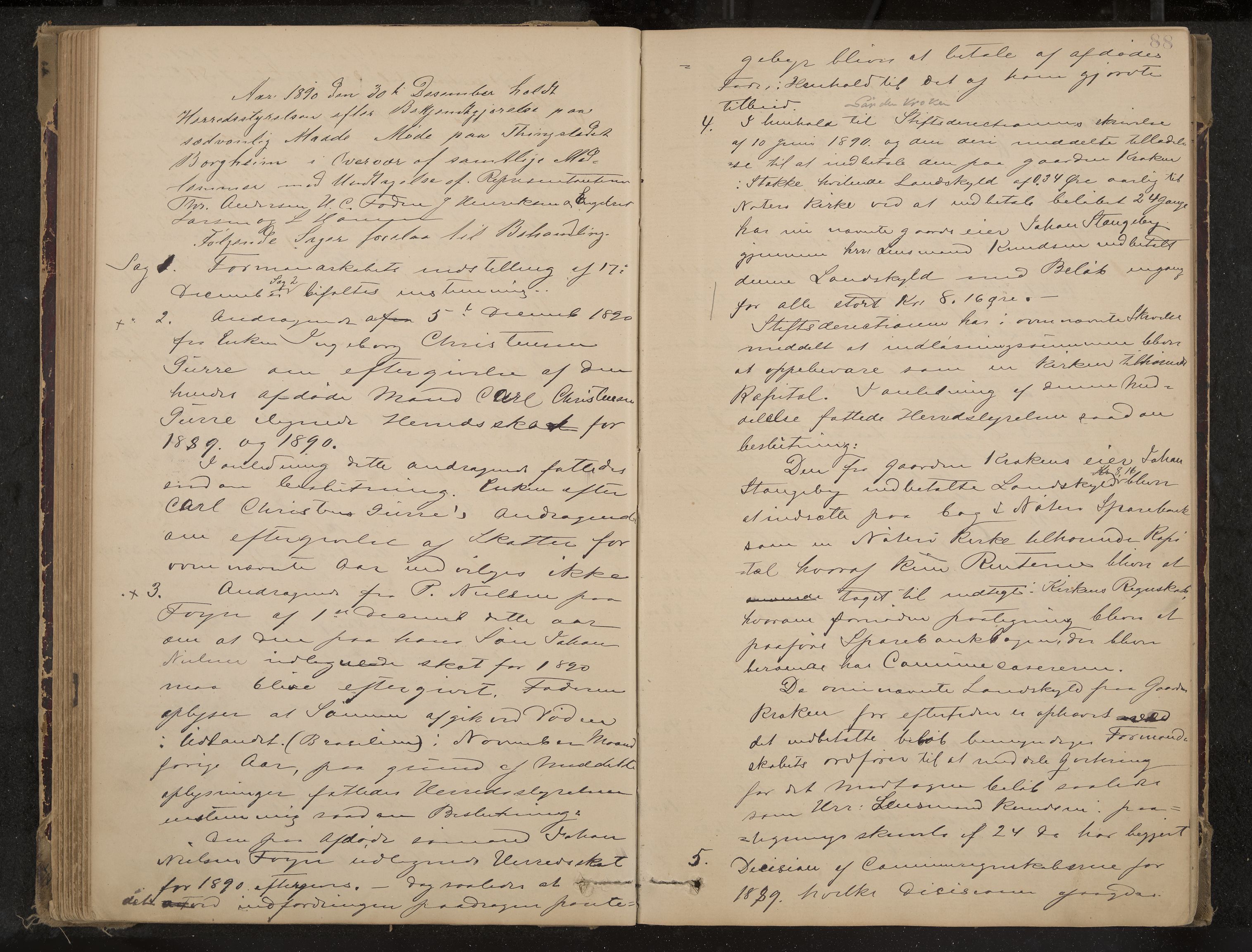 Nøtterøy formannskap og sentraladministrasjon, IKAK/0722021-1/A/Aa/L0004: Møtebok, 1887-1896, p. 88