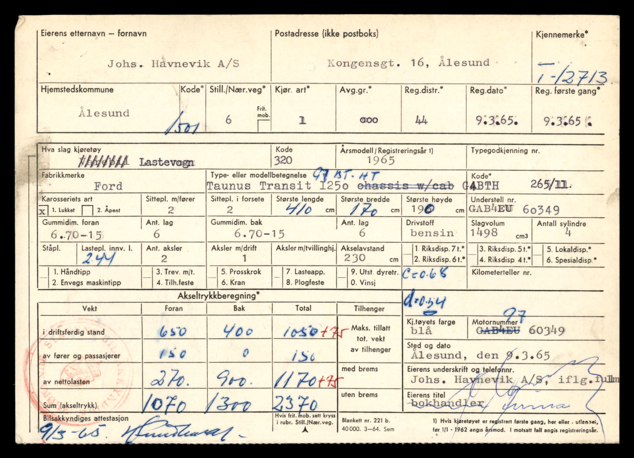Møre og Romsdal vegkontor - Ålesund trafikkstasjon, AV/SAT-A-4099/F/Fe/L0035: Registreringskort for kjøretøy T 12653 - T 12829, 1927-1998, p. 1184