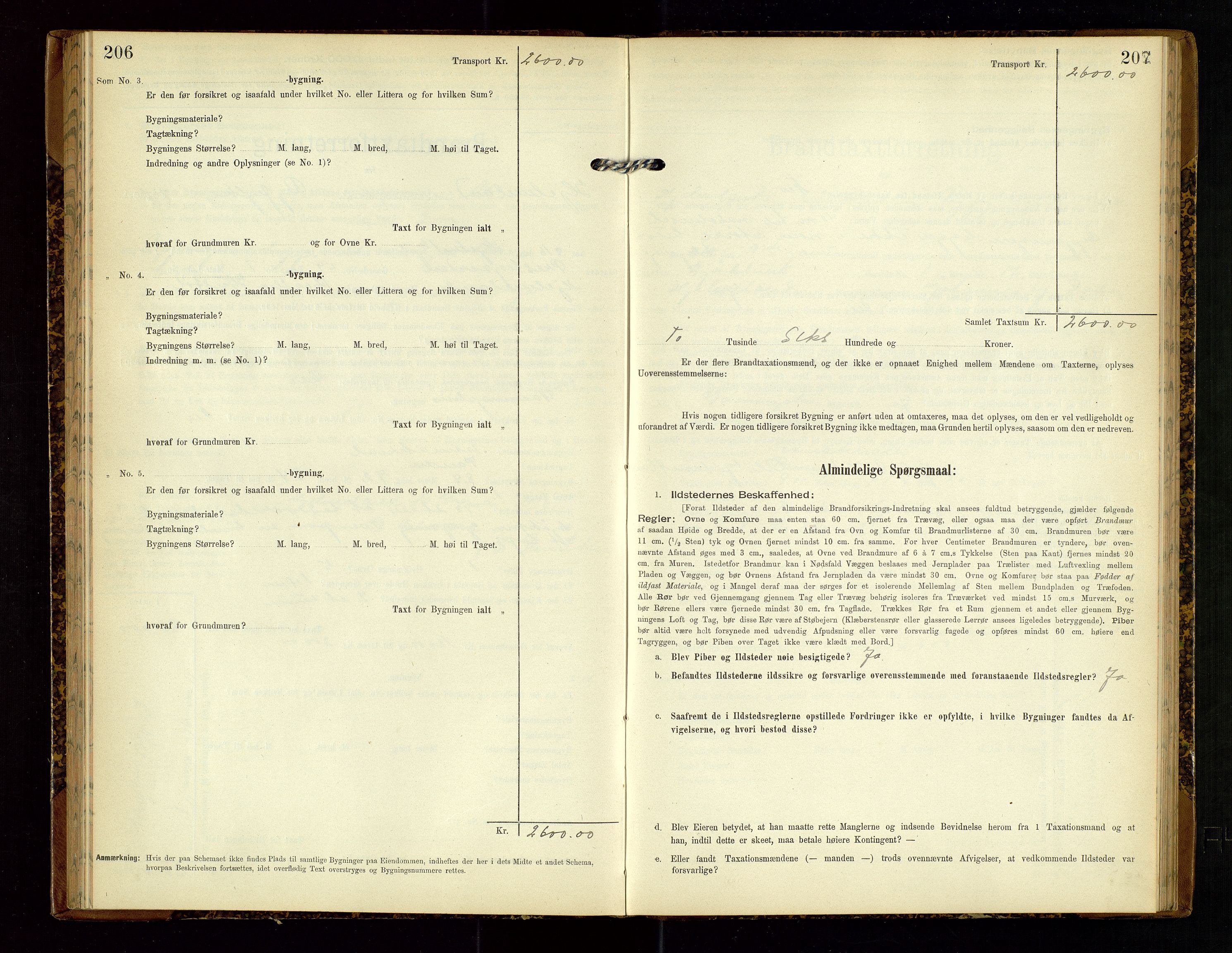 Hjelmeland lensmannskontor, SAST/A-100439/Gob/L0002: "Brandtaxationsprotokol", 1904-1920, p. 206-207