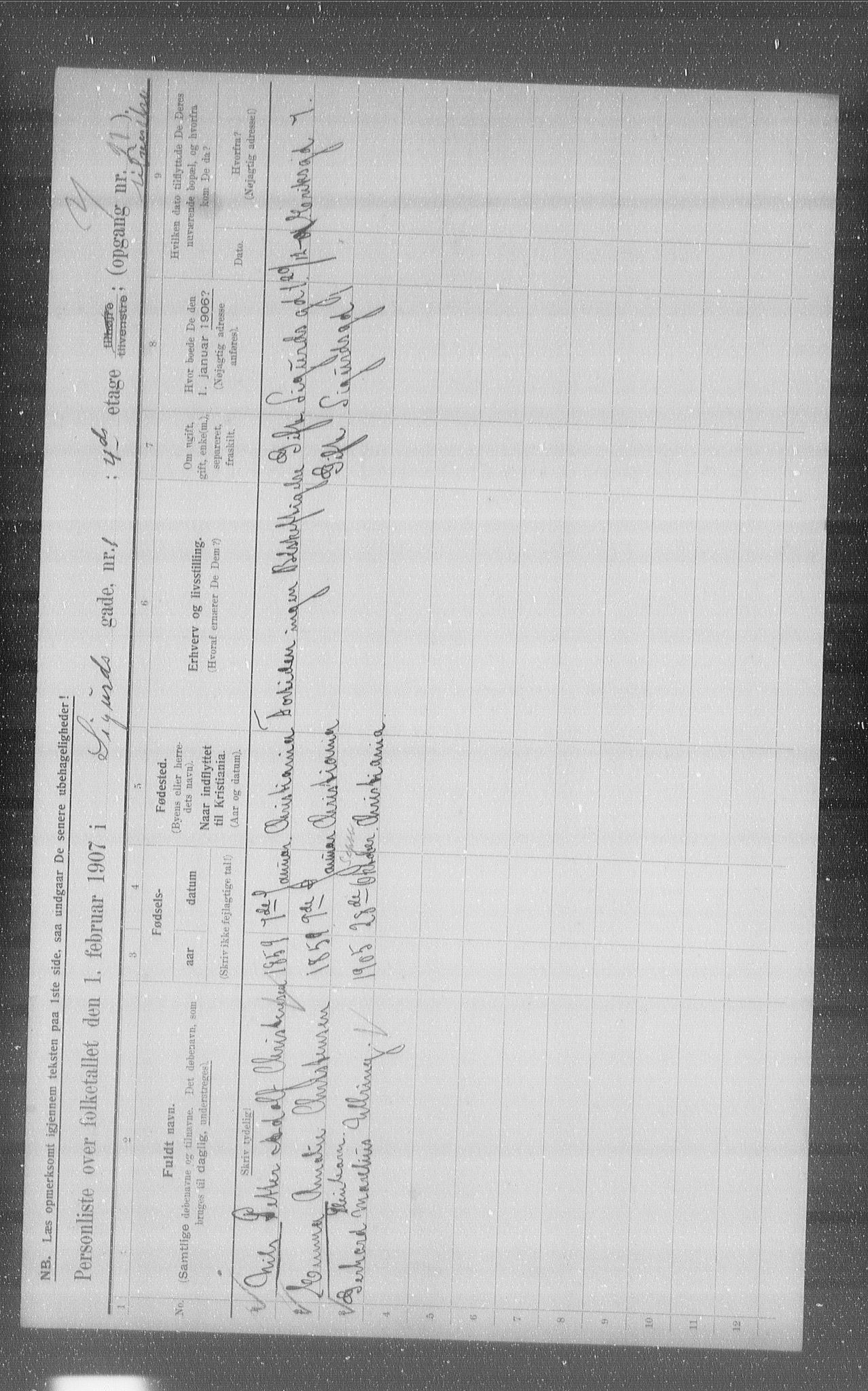 OBA, Municipal Census 1907 for Kristiania, 1907, p. 48388