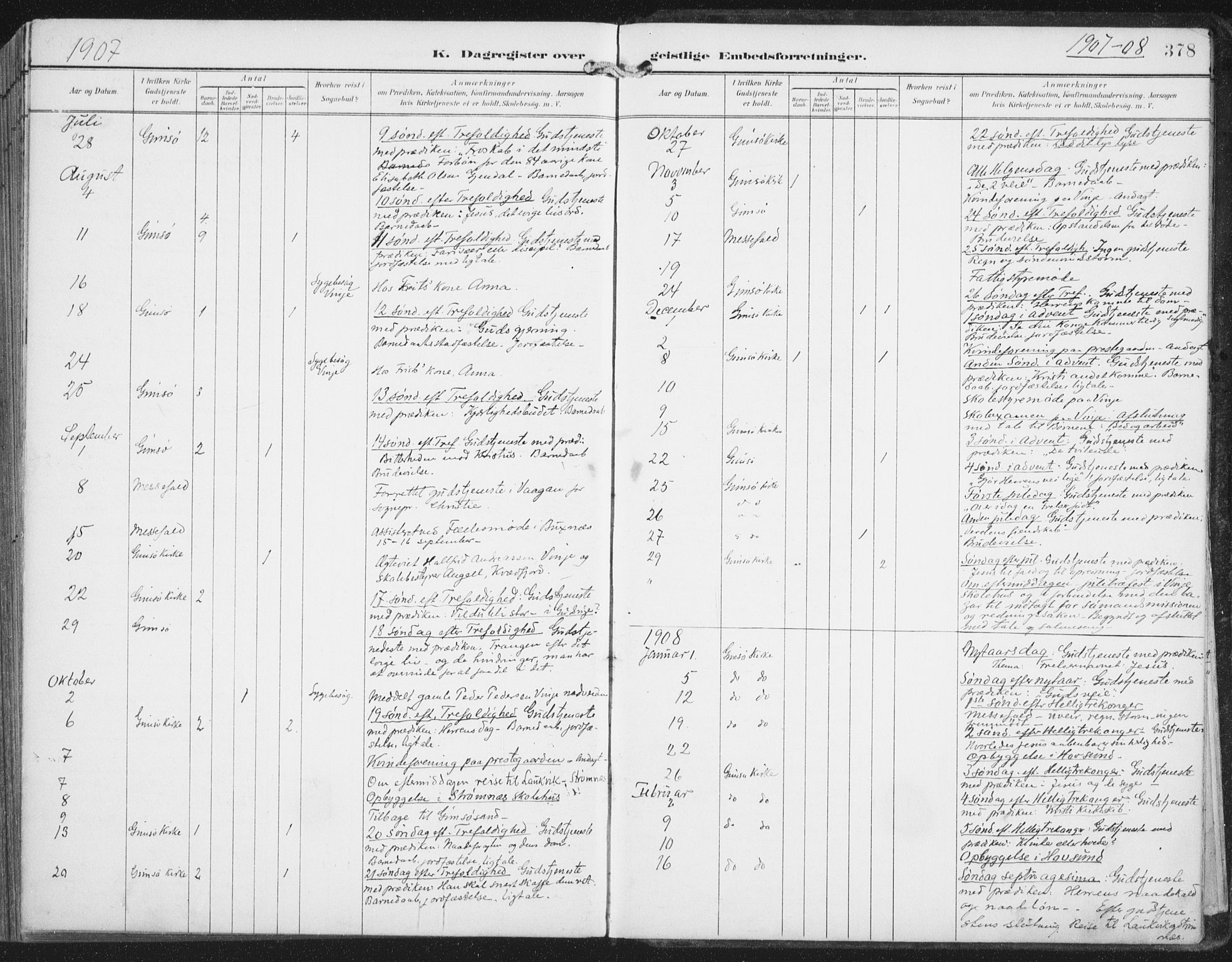 Ministerialprotokoller, klokkerbøker og fødselsregistre - Nordland, AV/SAT-A-1459/876/L1098: Parish register (official) no. 876A04, 1896-1915, p. 378