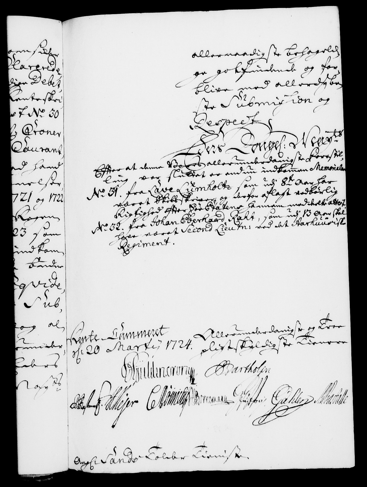 Rentekammeret, Kammerkanselliet, RA/EA-3111/G/Gf/Gfa/L0007: Norsk relasjons- og resolusjonsprotokoll (merket RK 52.7), 1724, p. 319