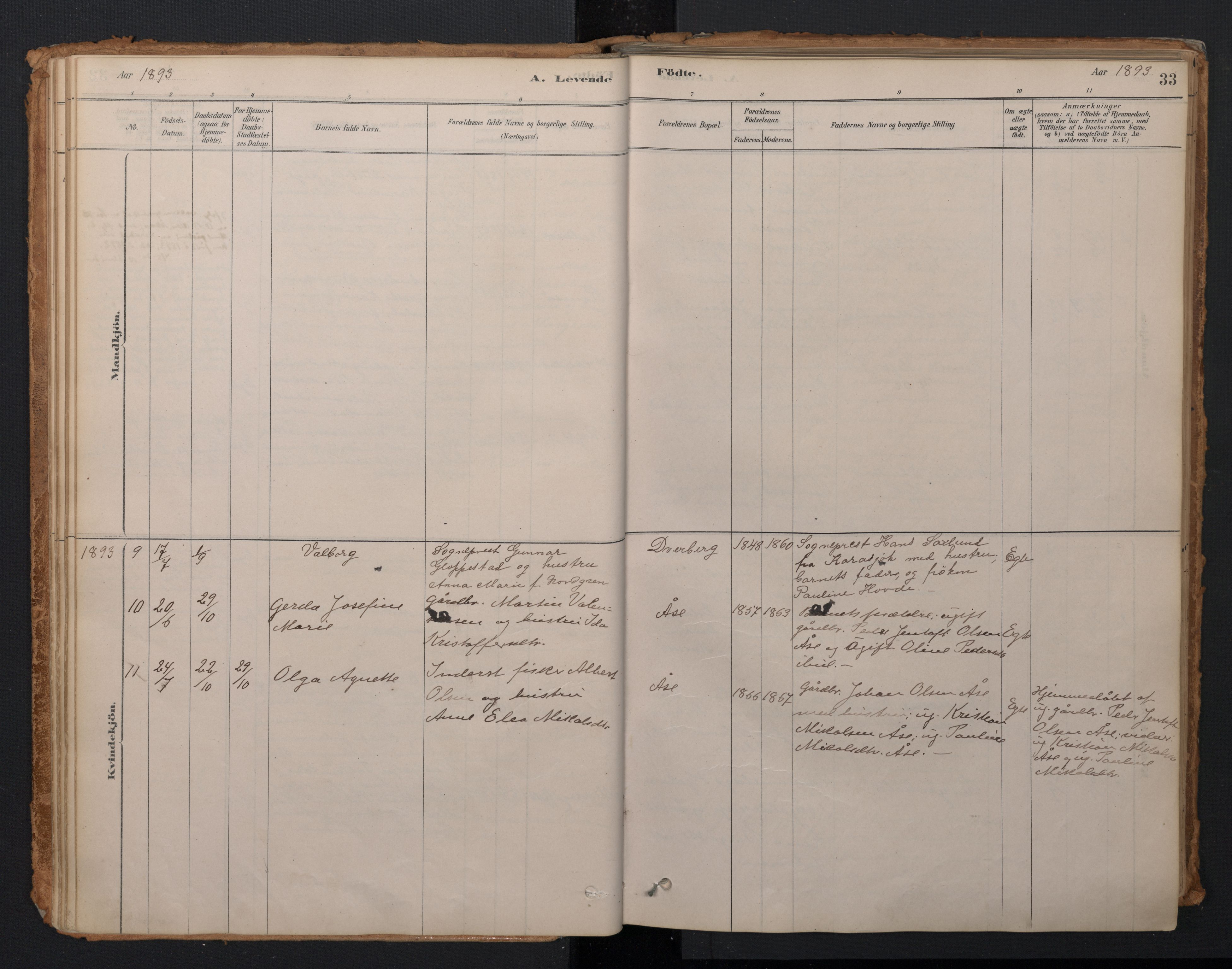 Ministerialprotokoller, klokkerbøker og fødselsregistre - Nordland, AV/SAT-A-1459/897/L1399: Parish register (official) no. 897A06, 1881-1896, p. 33