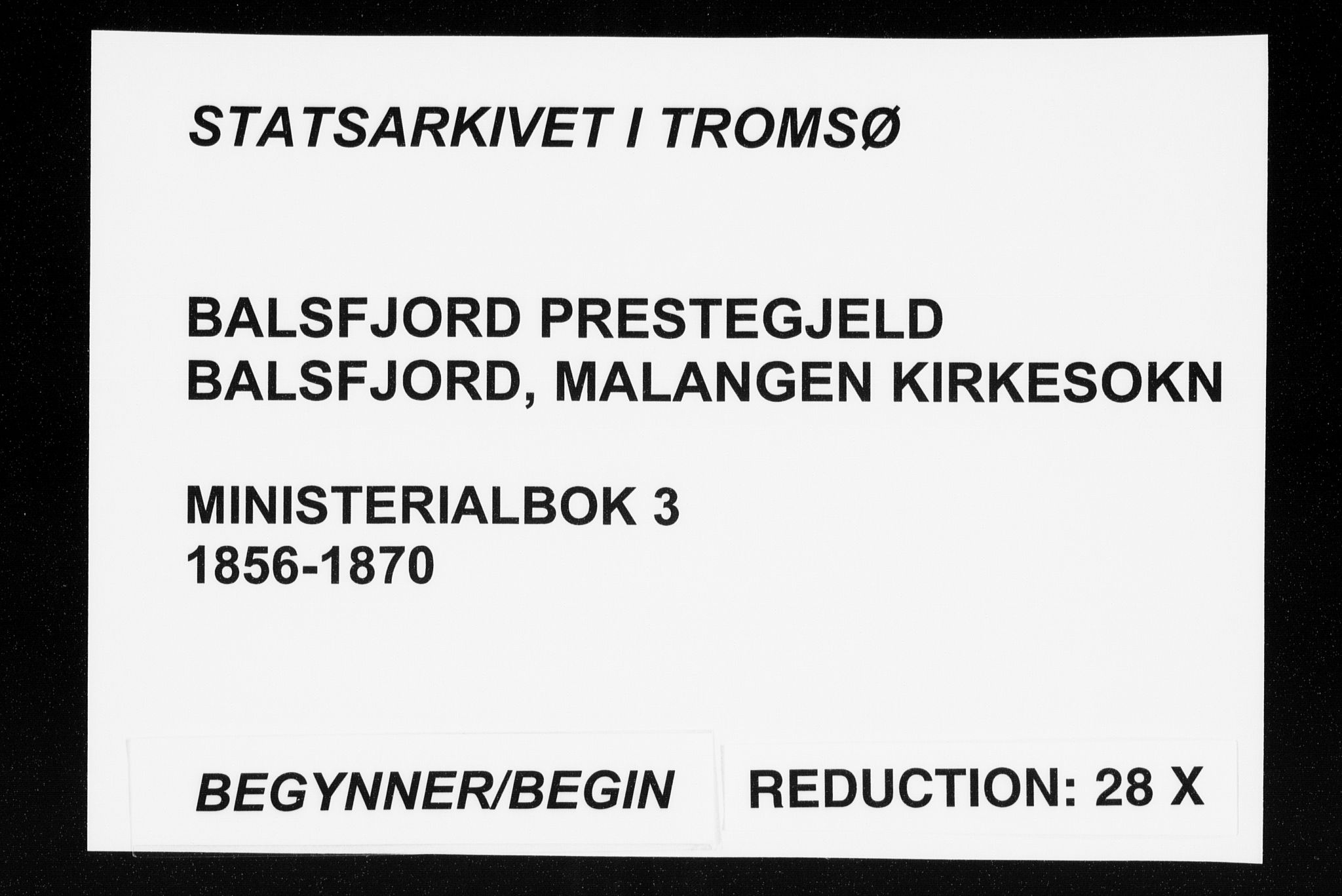 Balsfjord sokneprestembete, SATØ/S-1303/G/Ga/L0003kirke: Parish register (official) no. 3, 1856-1870