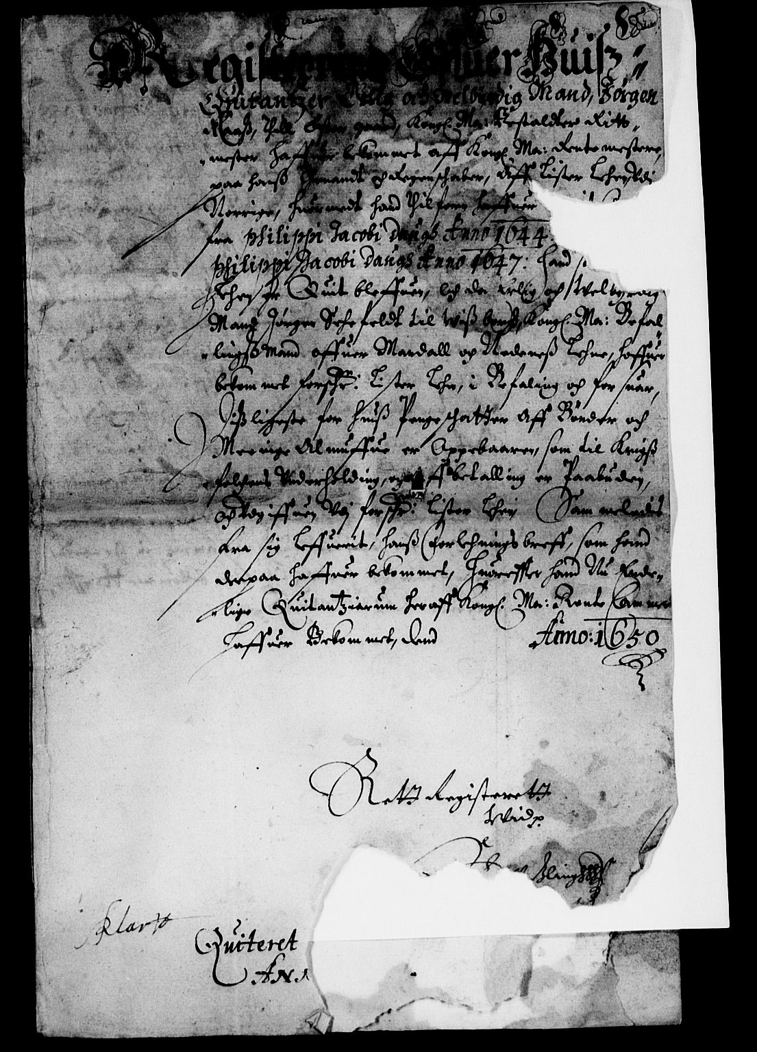 Rentekammeret inntil 1814, Reviderte regnskaper, Lensregnskaper, AV/RA-EA-5023/R/Rb/Rbr/L0017: Lista len, 1646-1649