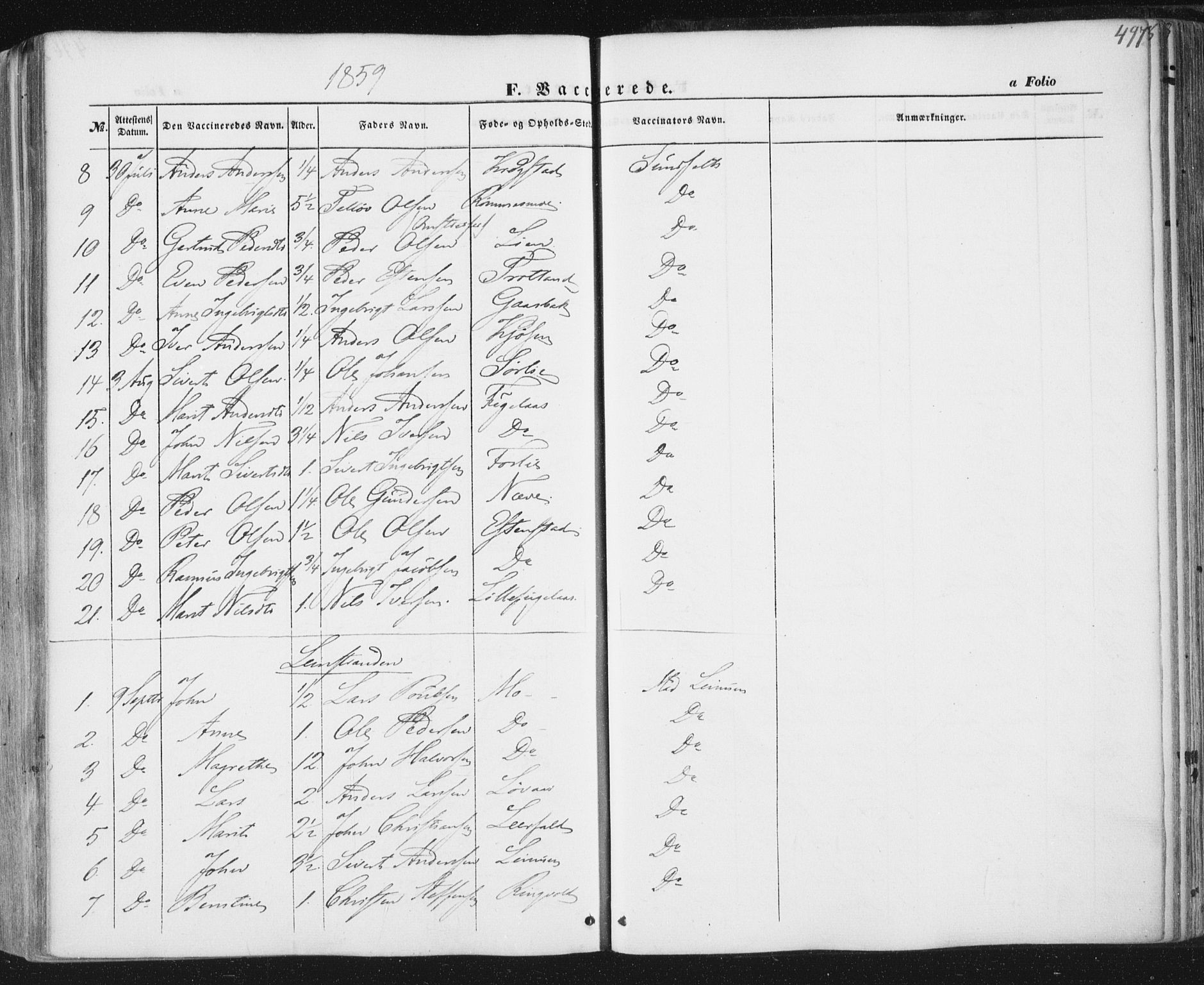 Ministerialprotokoller, klokkerbøker og fødselsregistre - Sør-Trøndelag, SAT/A-1456/691/L1076: Parish register (official) no. 691A08, 1852-1861, p. 497