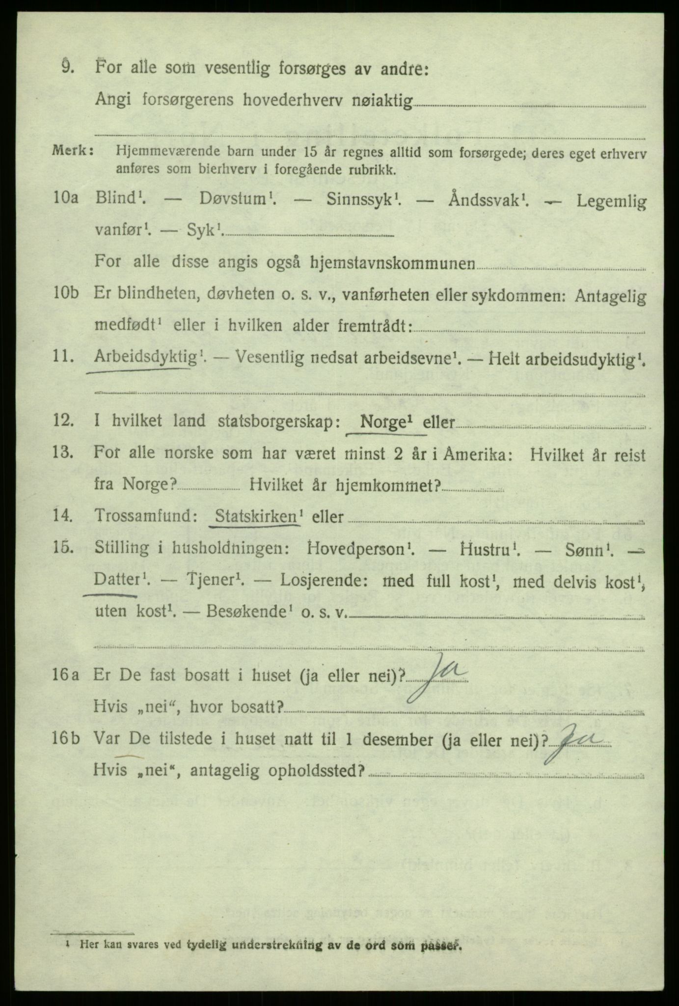 SAB, 1920 census for Sogndal, 1920, p. 6610