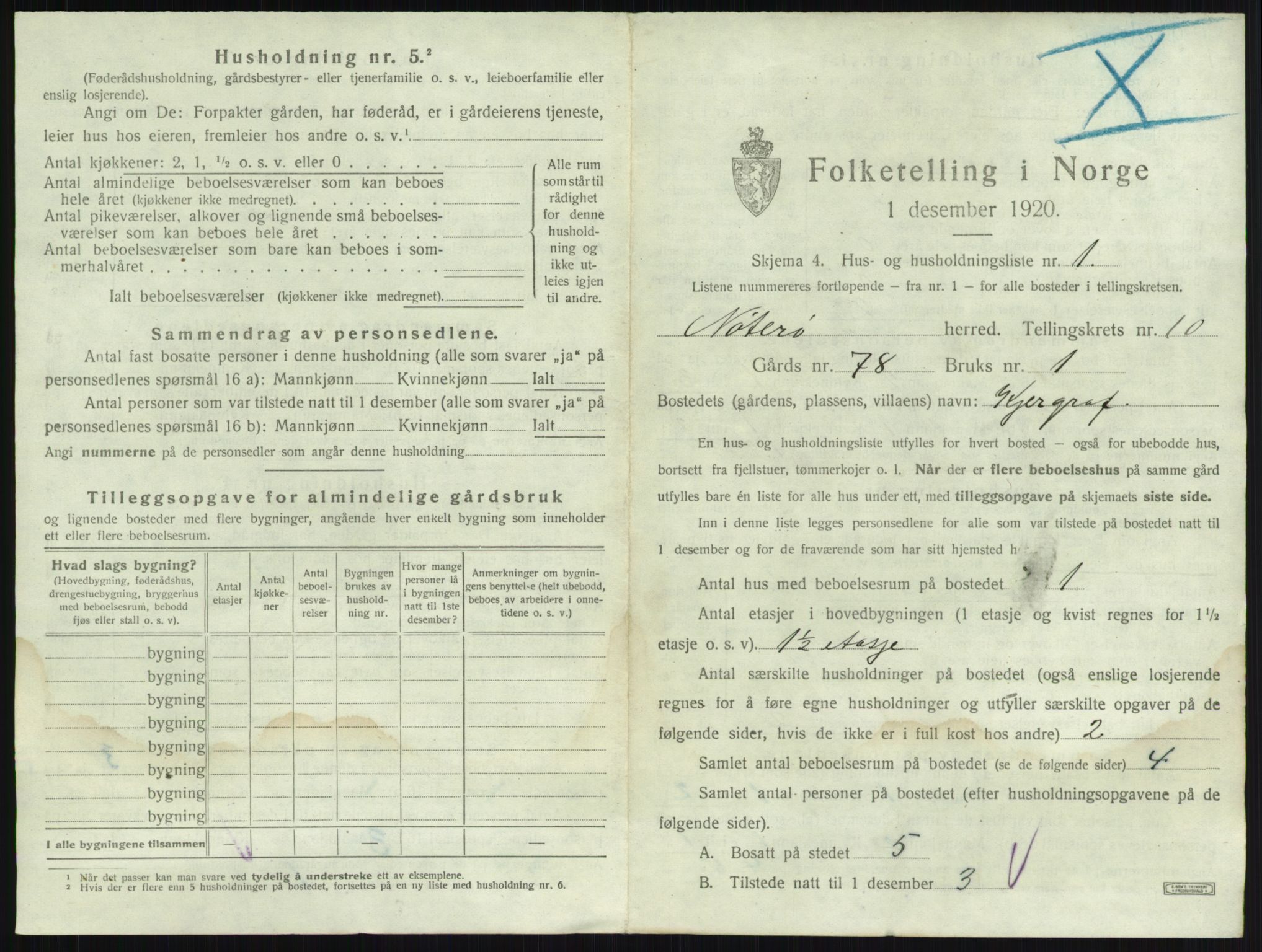 SAKO, 1920 census for Nøtterøy, 1920, p. 1975