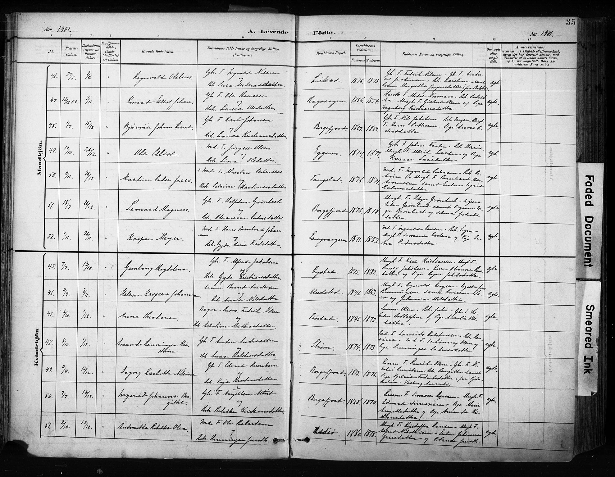 Ministerialprotokoller, klokkerbøker og fødselsregistre - Nordland, AV/SAT-A-1459/880/L1134: Parish register (official) no. 880A08, 1899-1908, p. 35