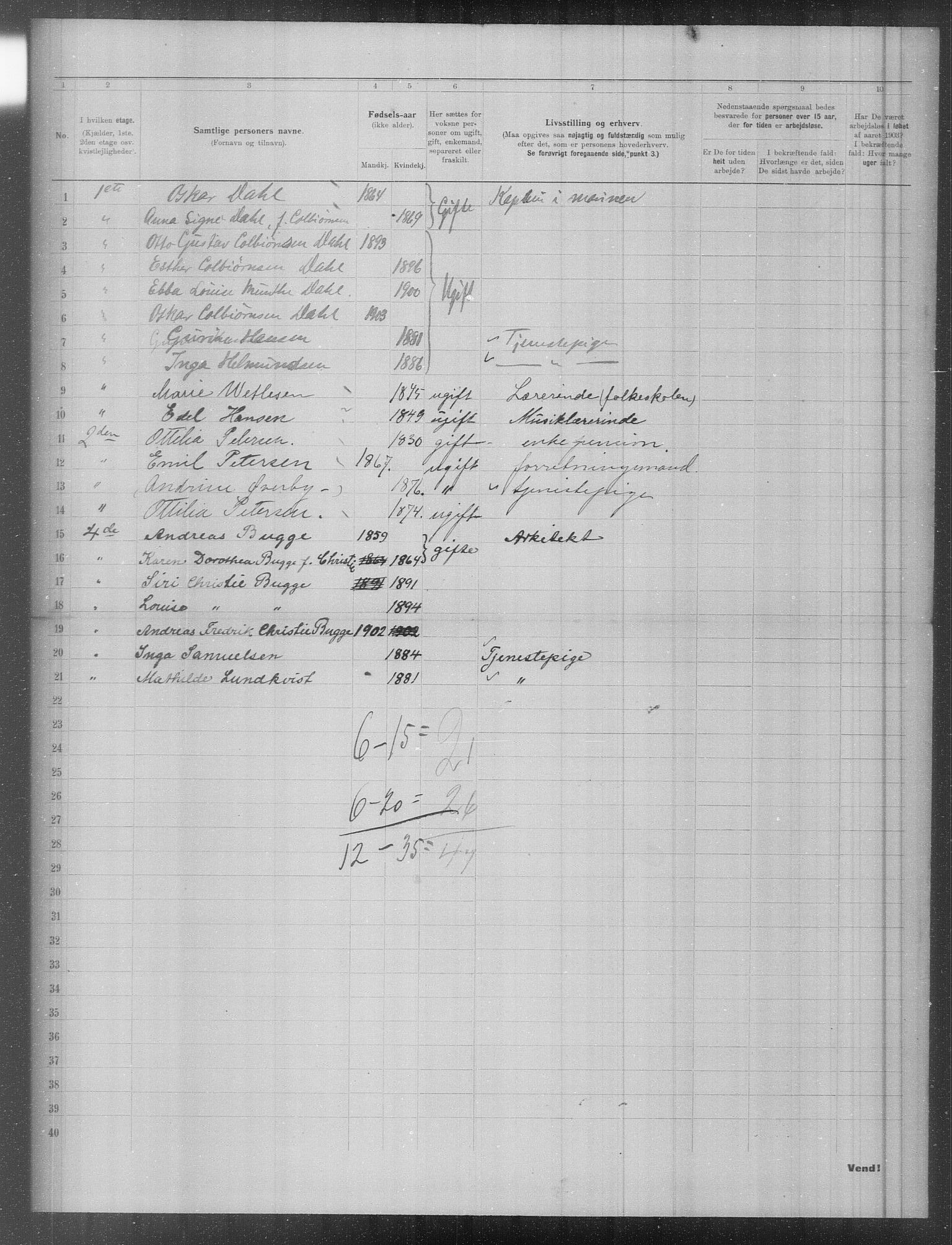 OBA, Municipal Census 1903 for Kristiania, 1903, p. 2465