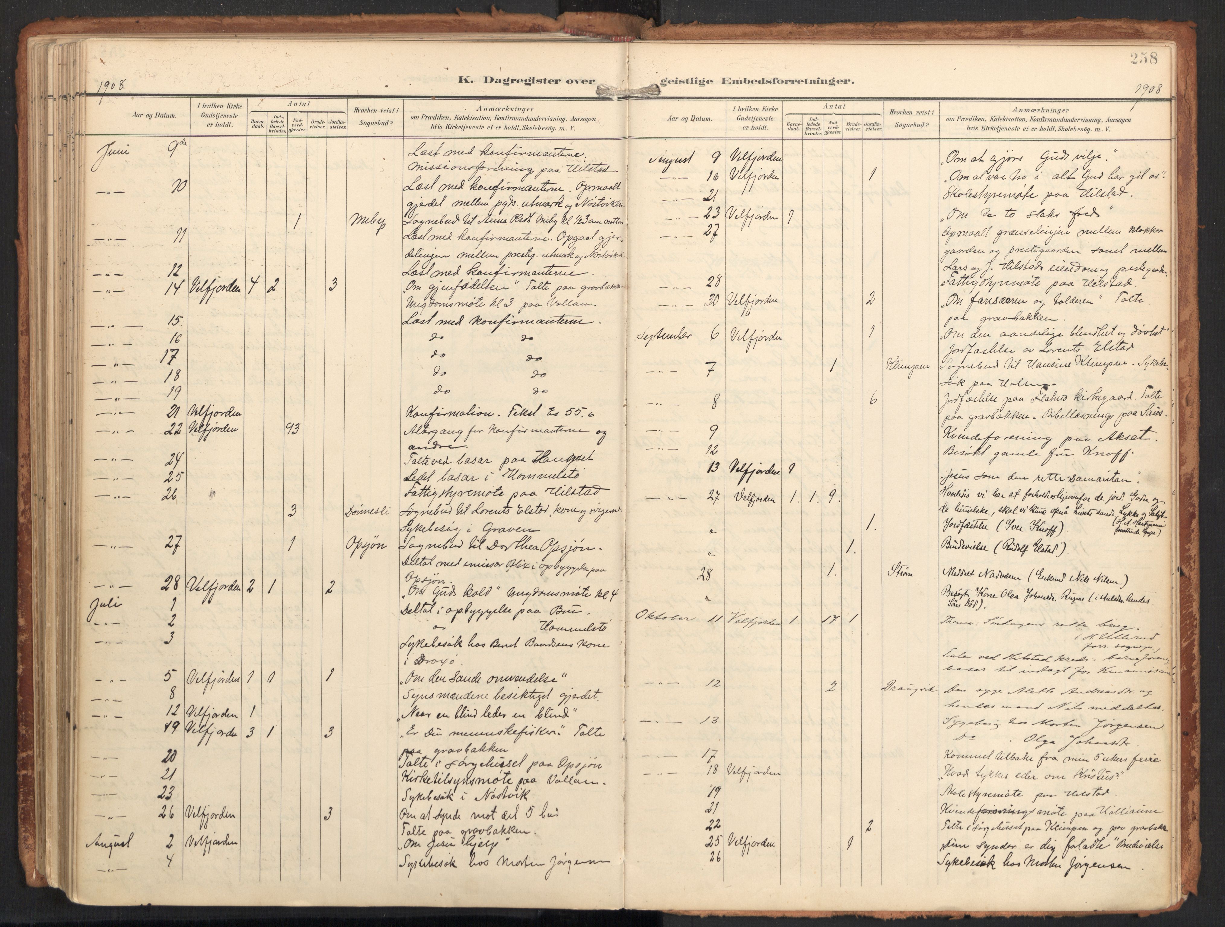 Ministerialprotokoller, klokkerbøker og fødselsregistre - Nordland, AV/SAT-A-1459/814/L0227: Parish register (official) no. 814A08, 1899-1920, p. 258