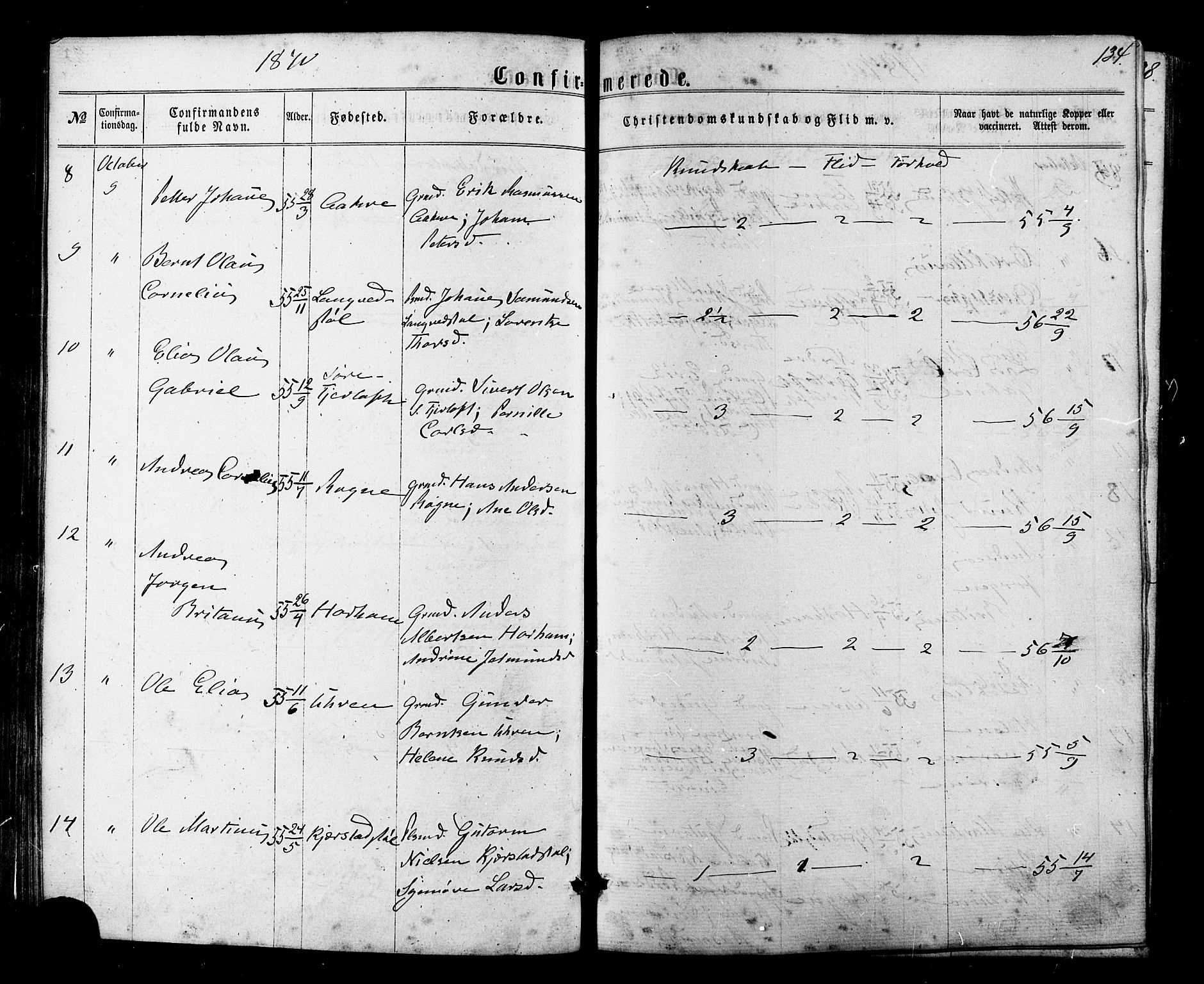 Ministerialprotokoller, klokkerbøker og fødselsregistre - Møre og Romsdal, AV/SAT-A-1454/536/L0498: Parish register (official) no. 536A07, 1862-1875, p. 134