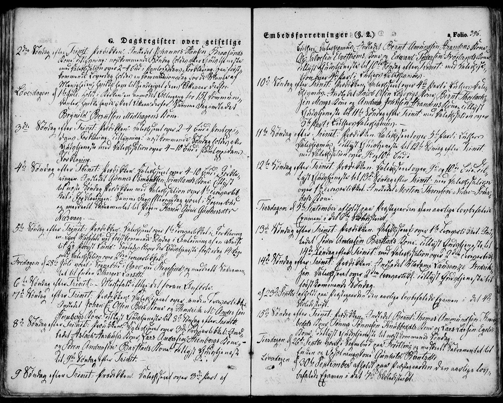 Sokndal sokneprestkontor, AV/SAST-A-101808: Parish register (official) no. A 8.2, 1842-1857, p. 396