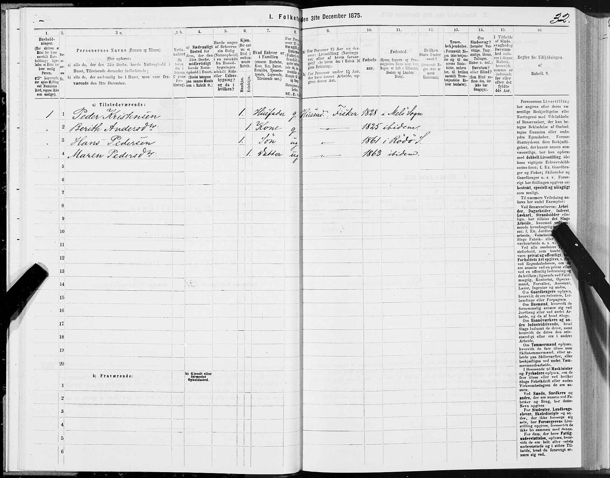 SAT, 1875 census for 1836P Rødøy, 1875, p. 2032