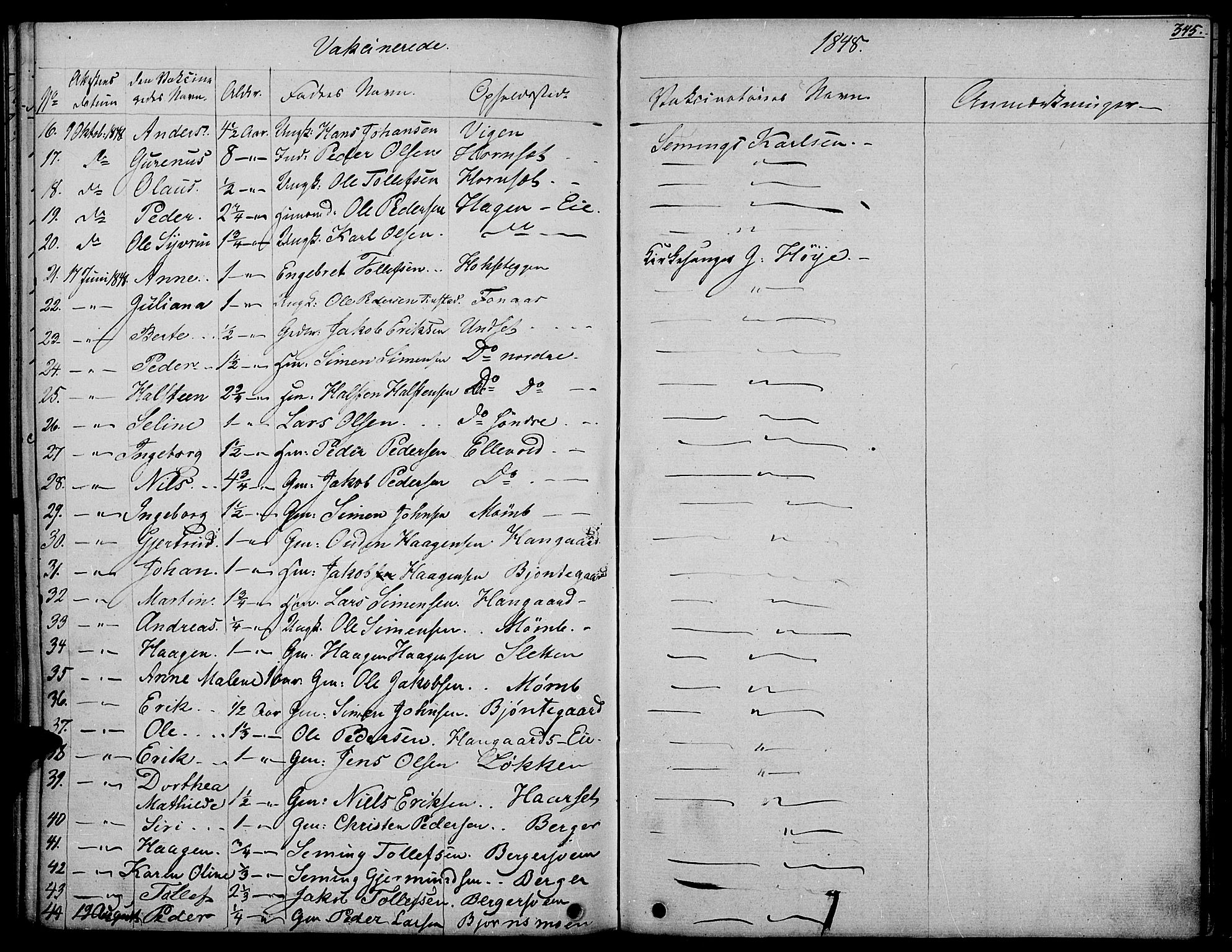 Rendalen prestekontor, AV/SAH-PREST-054/H/Ha/Haa/L0004: Parish register (official) no. 4, 1829-1852, p. 345