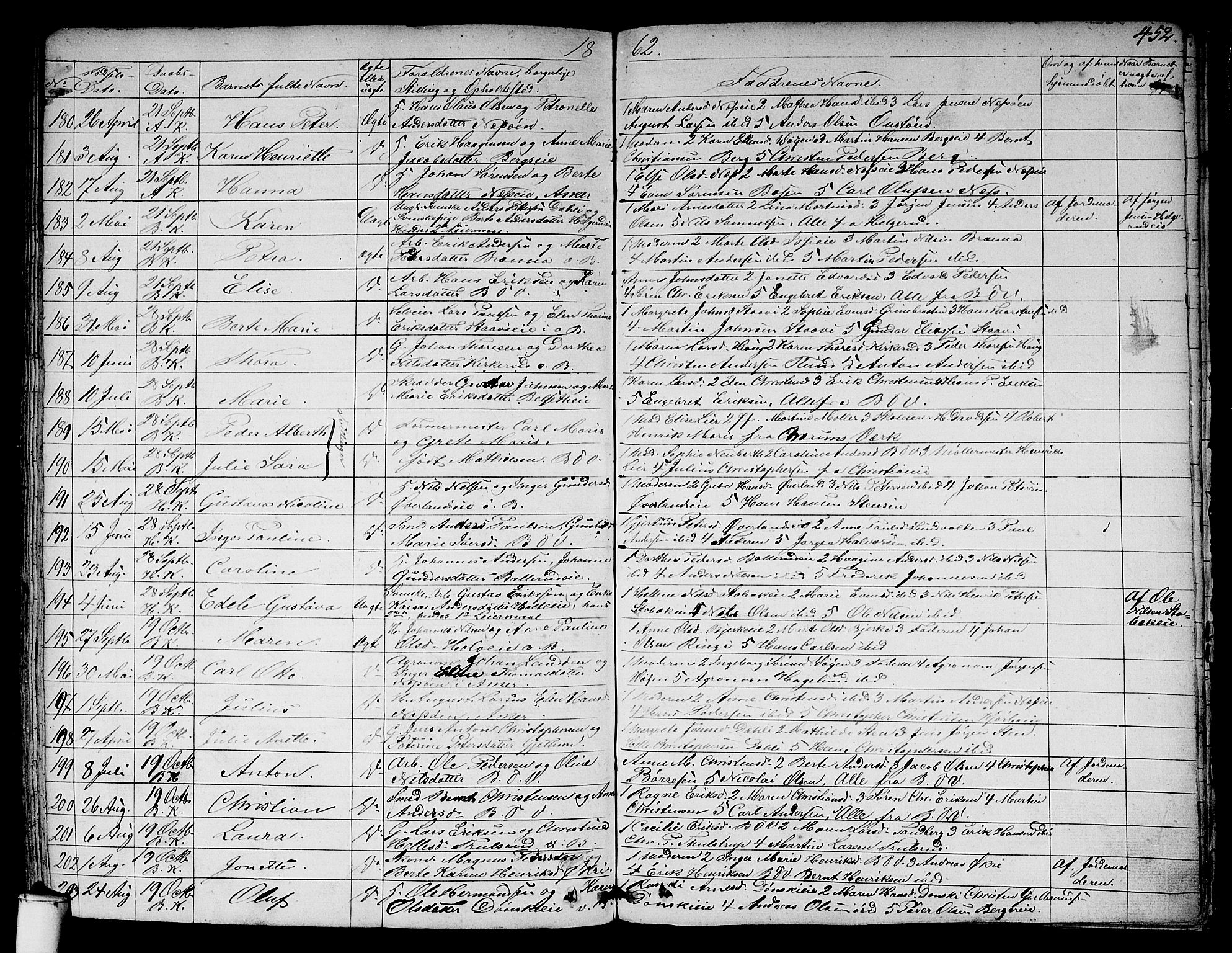 Asker prestekontor Kirkebøker, AV/SAO-A-10256a/F/Fa/L0007: Parish register (official) no. I 7, 1825-1864, p. 452