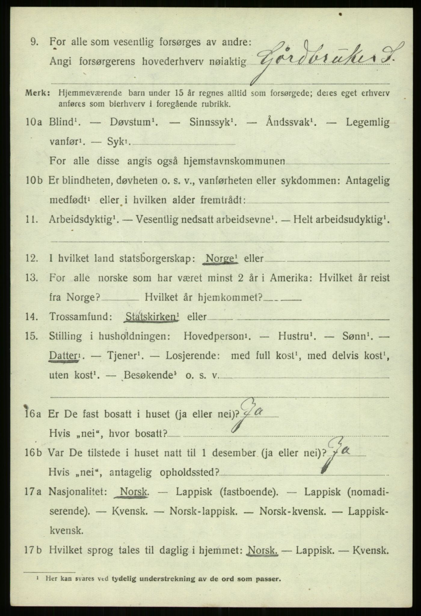 SATØ, 1920 census for Kvæfjord, 1920, p. 6306