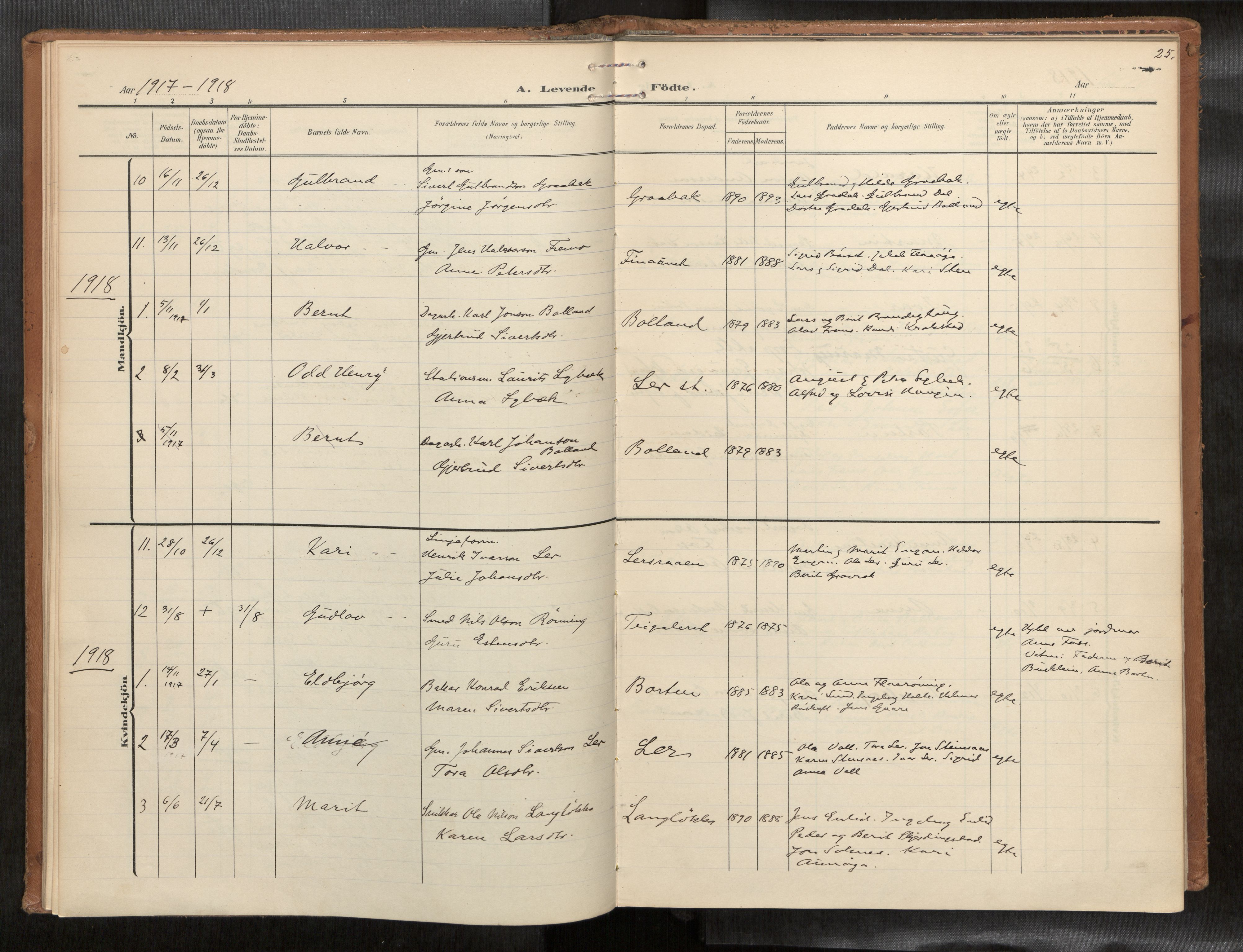 Ministerialprotokoller, klokkerbøker og fødselsregistre - Sør-Trøndelag, SAT/A-1456/693/L1119b: Parish register (official) no. 693A02, 1906-1936, p. 25