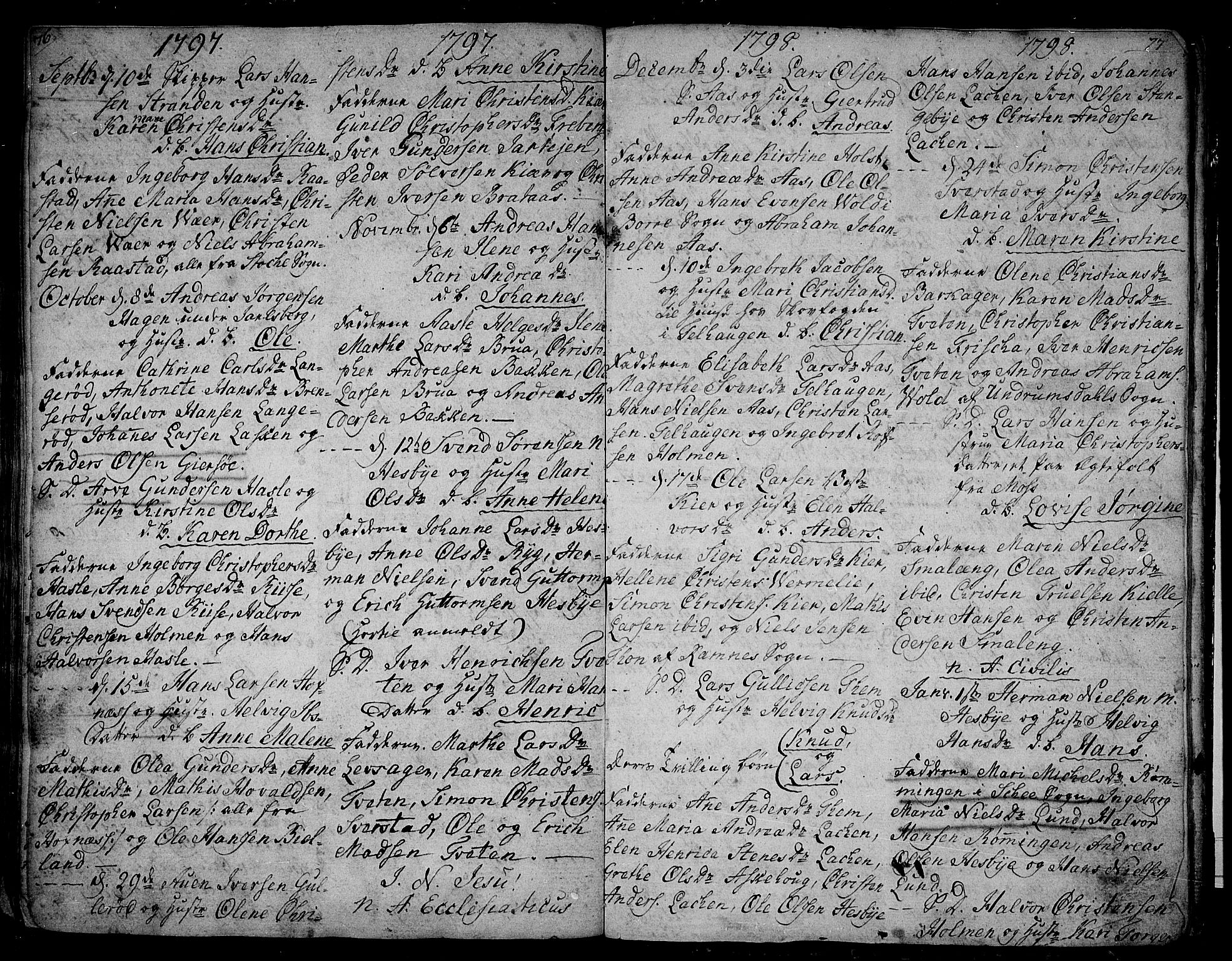 Sem kirkebøker, AV/SAKO-A-5/F/Fa/L0002: Parish register (official) no. I 2, 1764-1798, p. 76-77